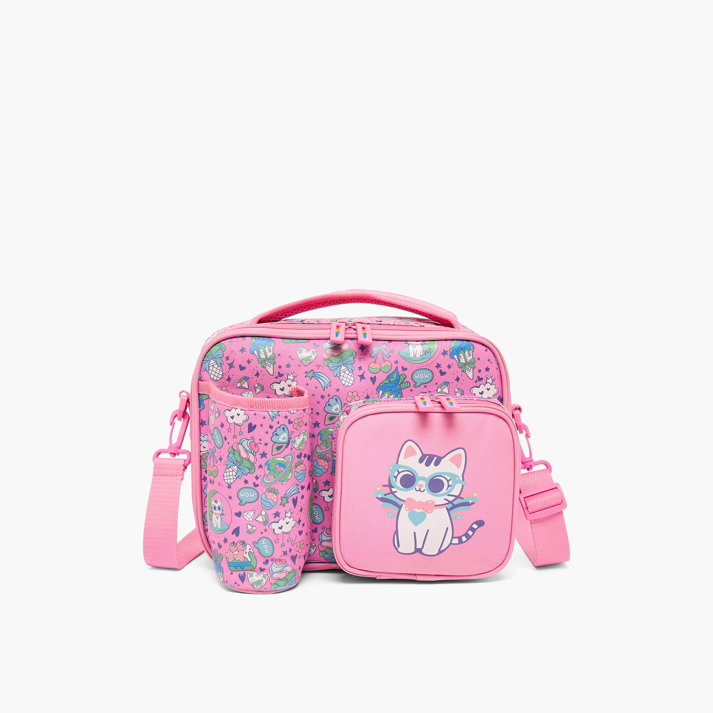 طقم شنطة غداء بطبعات مع صندوق غداء وقارورة مياه 3 قطع للبنات 5 - 8 سنوات من تورسن-school-lunchessentials-lunchbags-image-3