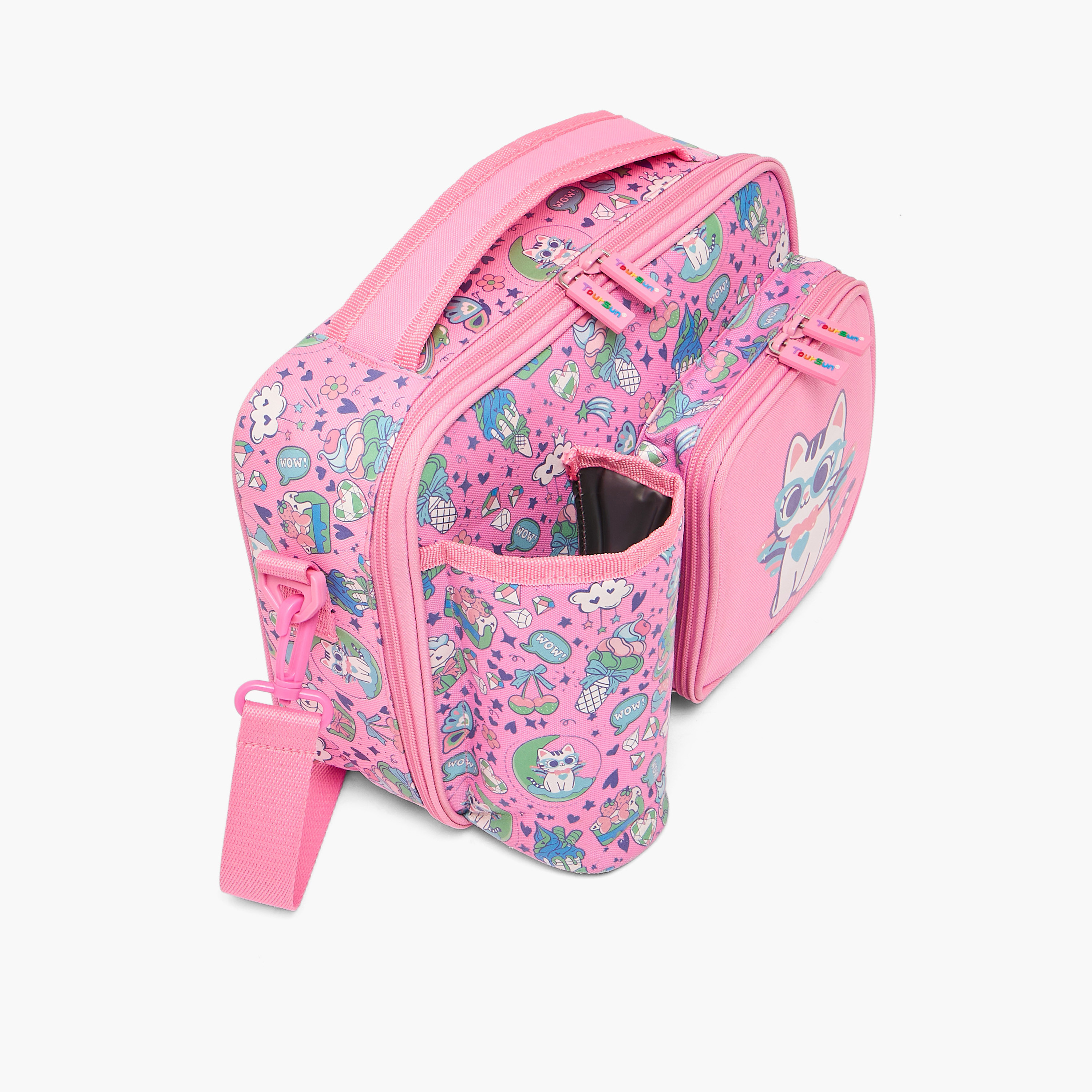 طقم شنطة غداء بطبعات مع صندوق غداء وقارورة مياه 3 قطع للبنات 5 - 8 سنوات من تورسن-school-lunchessentials-lunchbags-image-11