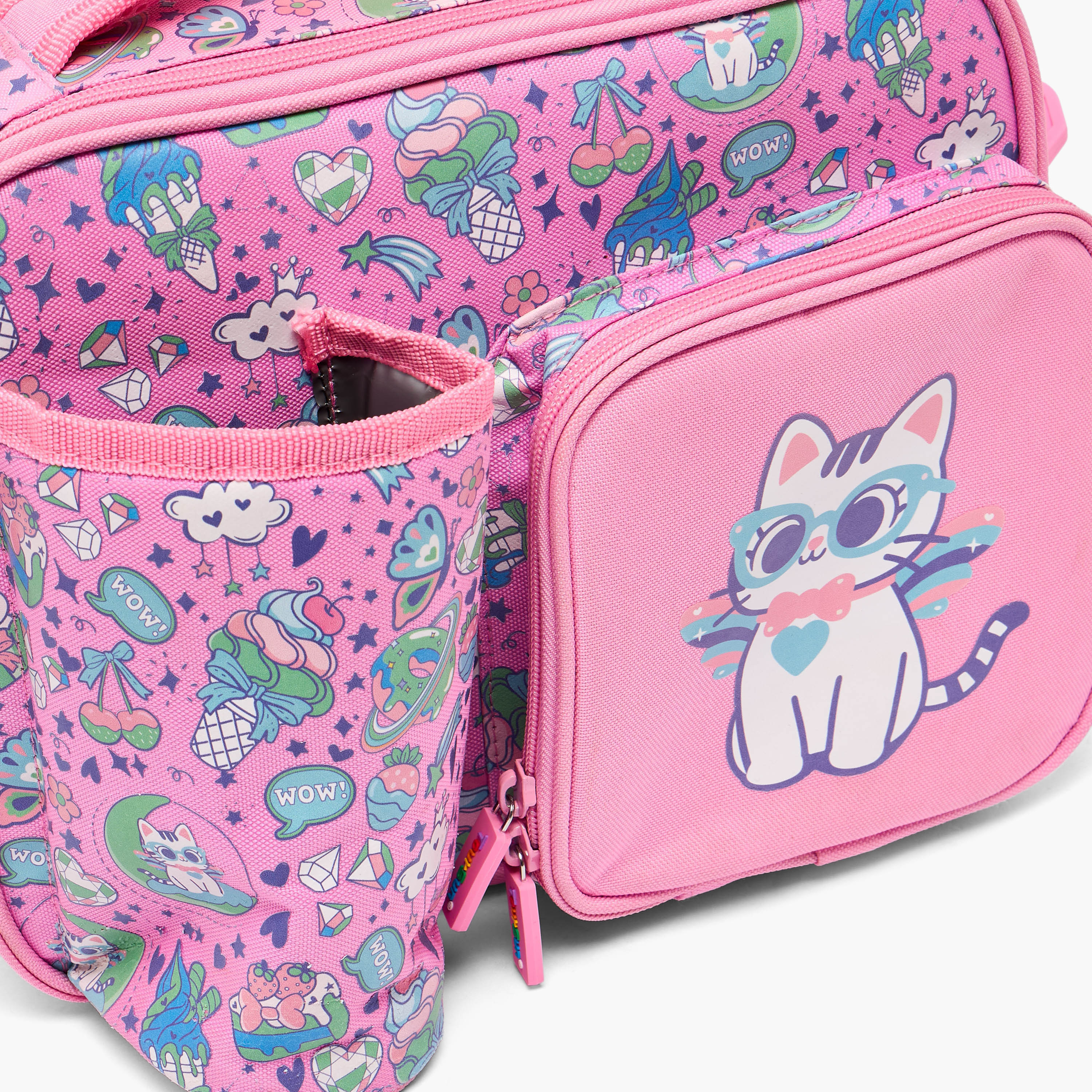 طقم شنطة غداء بطبعات مع صندوق غداء وقارورة مياه 3 قطع للبنات 5 - 8 سنوات من تورسن-school-lunchessentials-lunchbags-image-5