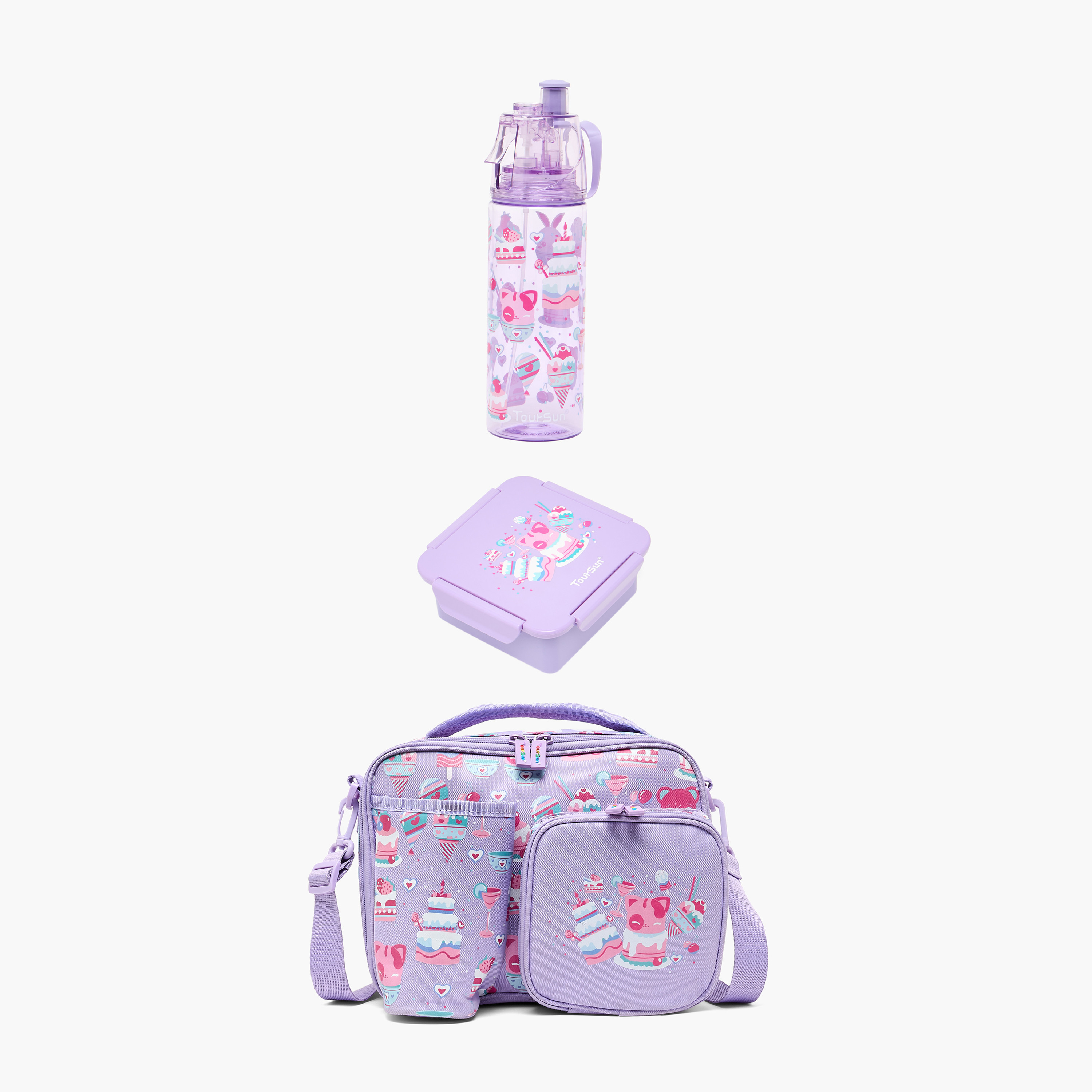 Toursun Printed Lunch Bag Set-school-lunchessentials-sets-image-1