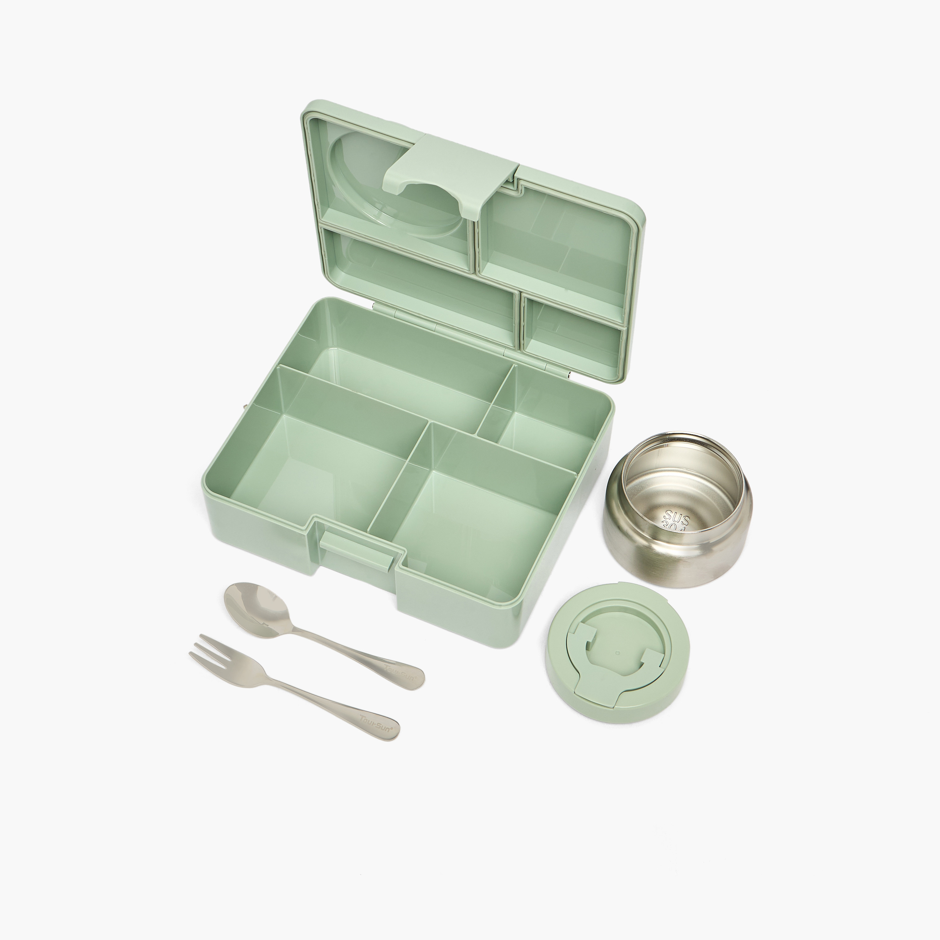 Toursun 4-Compartment Lunch Box for Kids with Food Jar and Cutlery-school-lunchessentials-lunchboxes-image-7