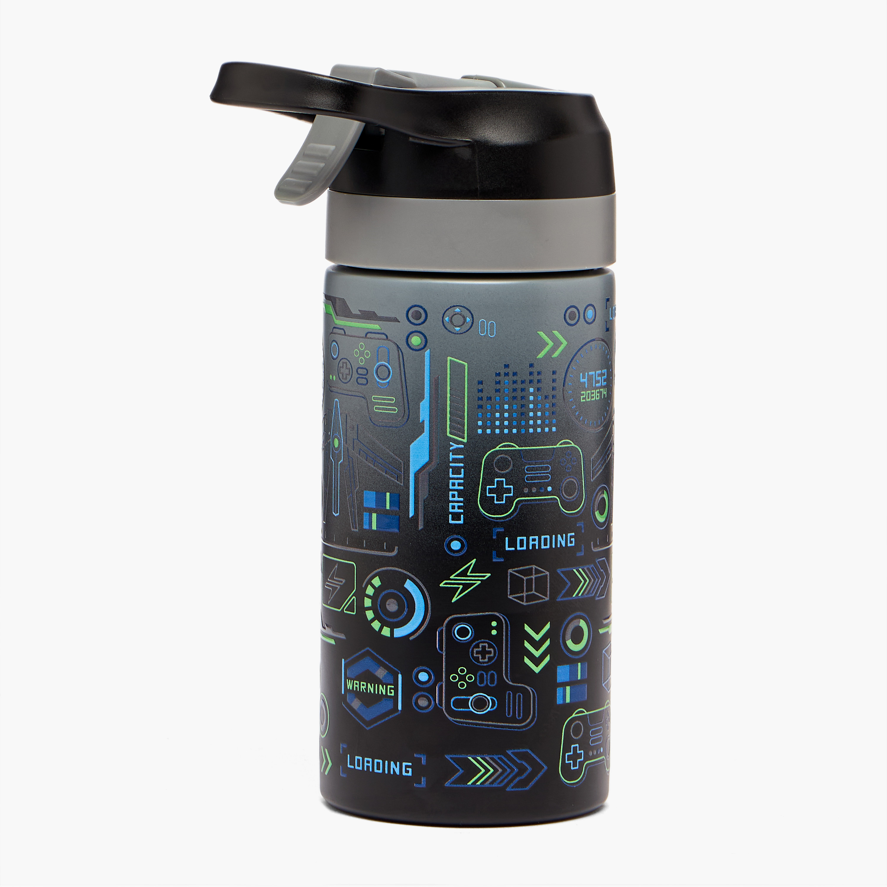 Printed Stainless Steel Water Bottle with Spout - 320 ml-school-waterbottles-image-3