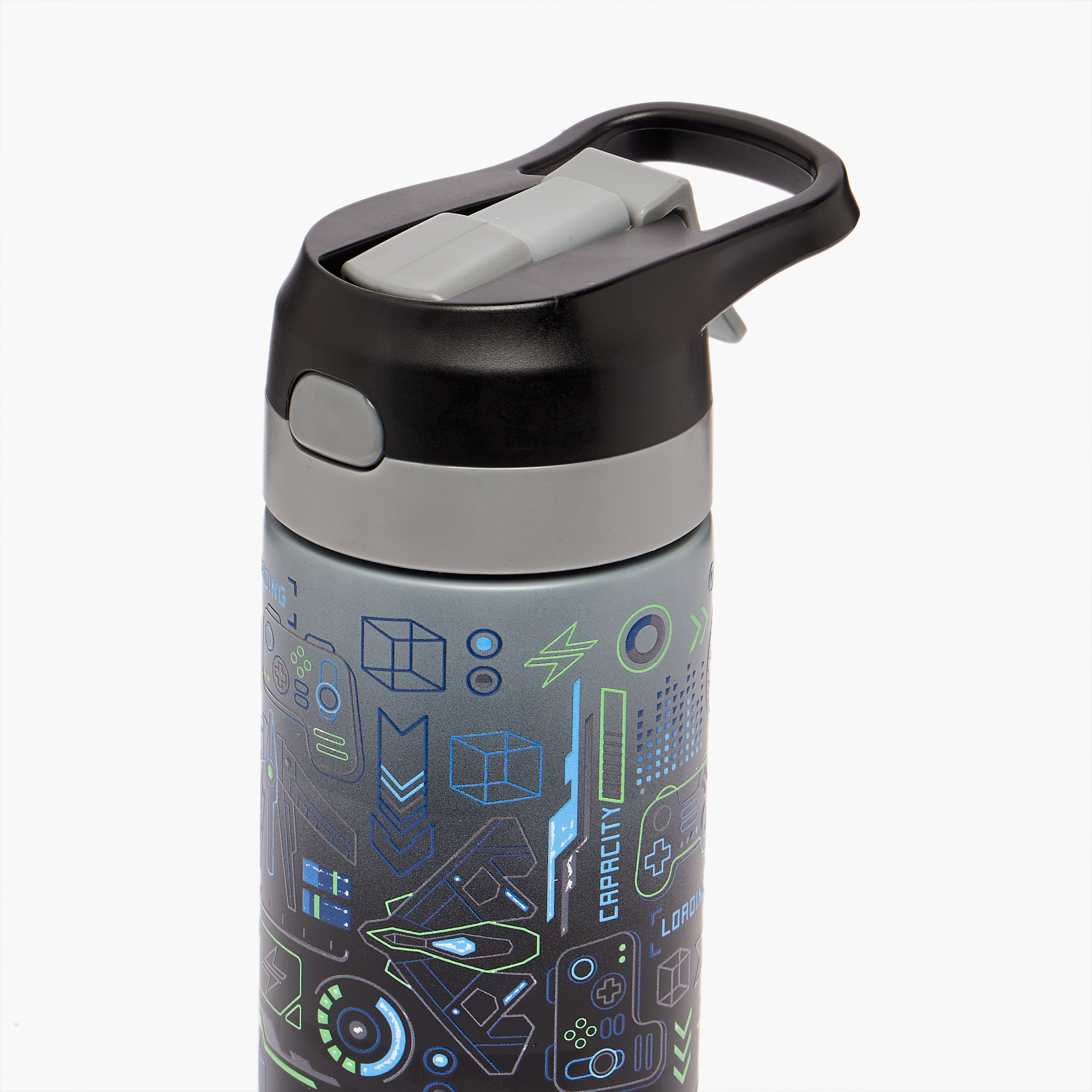 Printed Stainless Steel Water Bottle with Spout - 320 ml-school-waterbottles-image-4