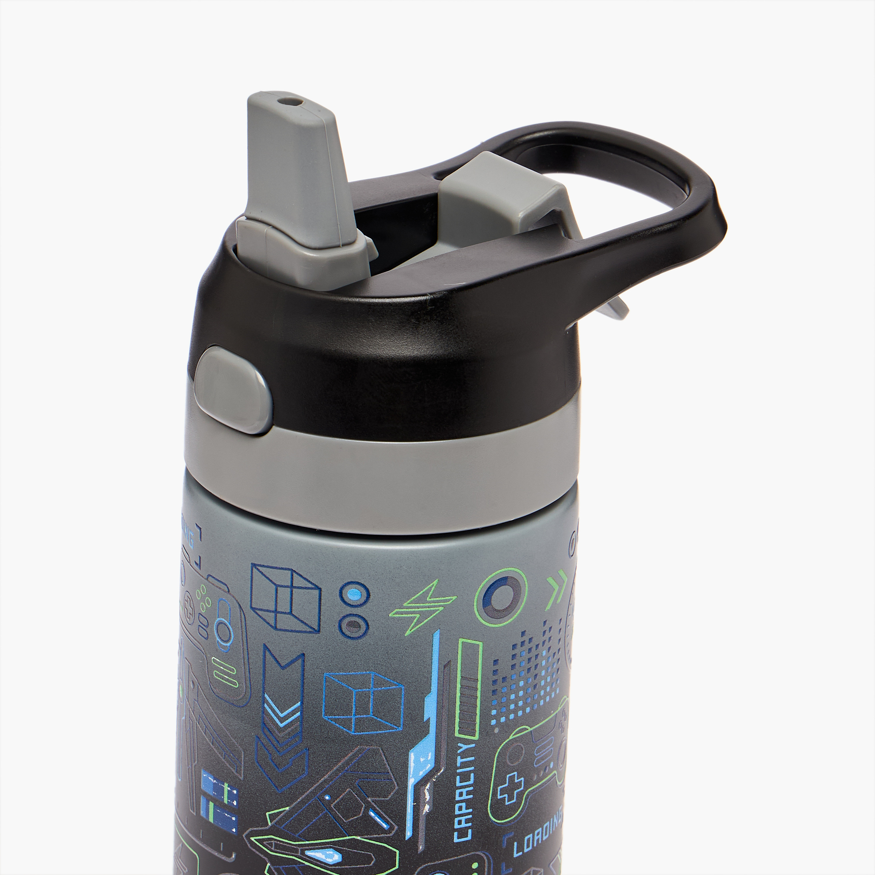 Printed Stainless Steel Water Bottle with Spout - 320 ml-school-waterbottles-image-6