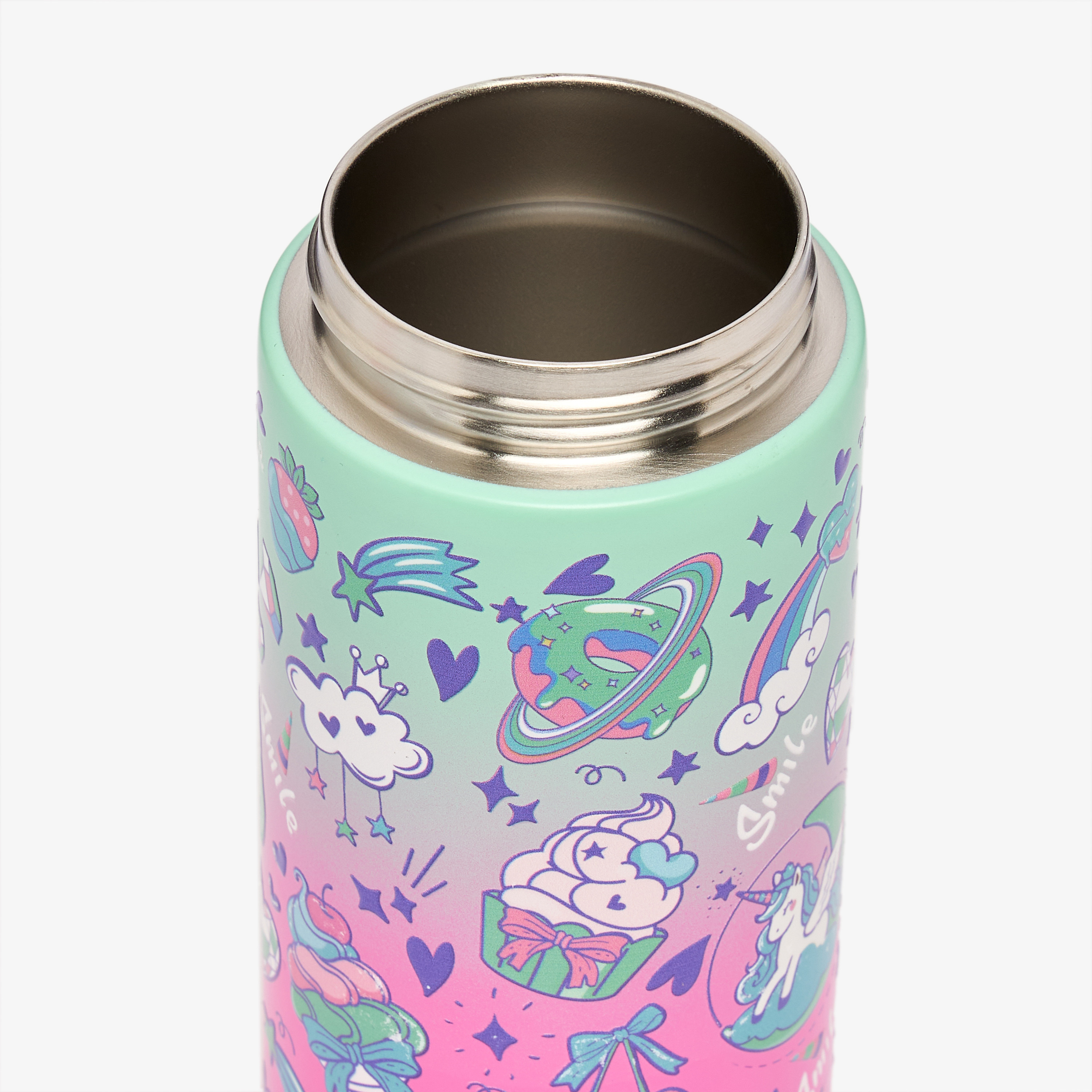 Unicorn Print Stainless Steel Water Bottle with Spout - 320 ml-school-waterbottles-image-5