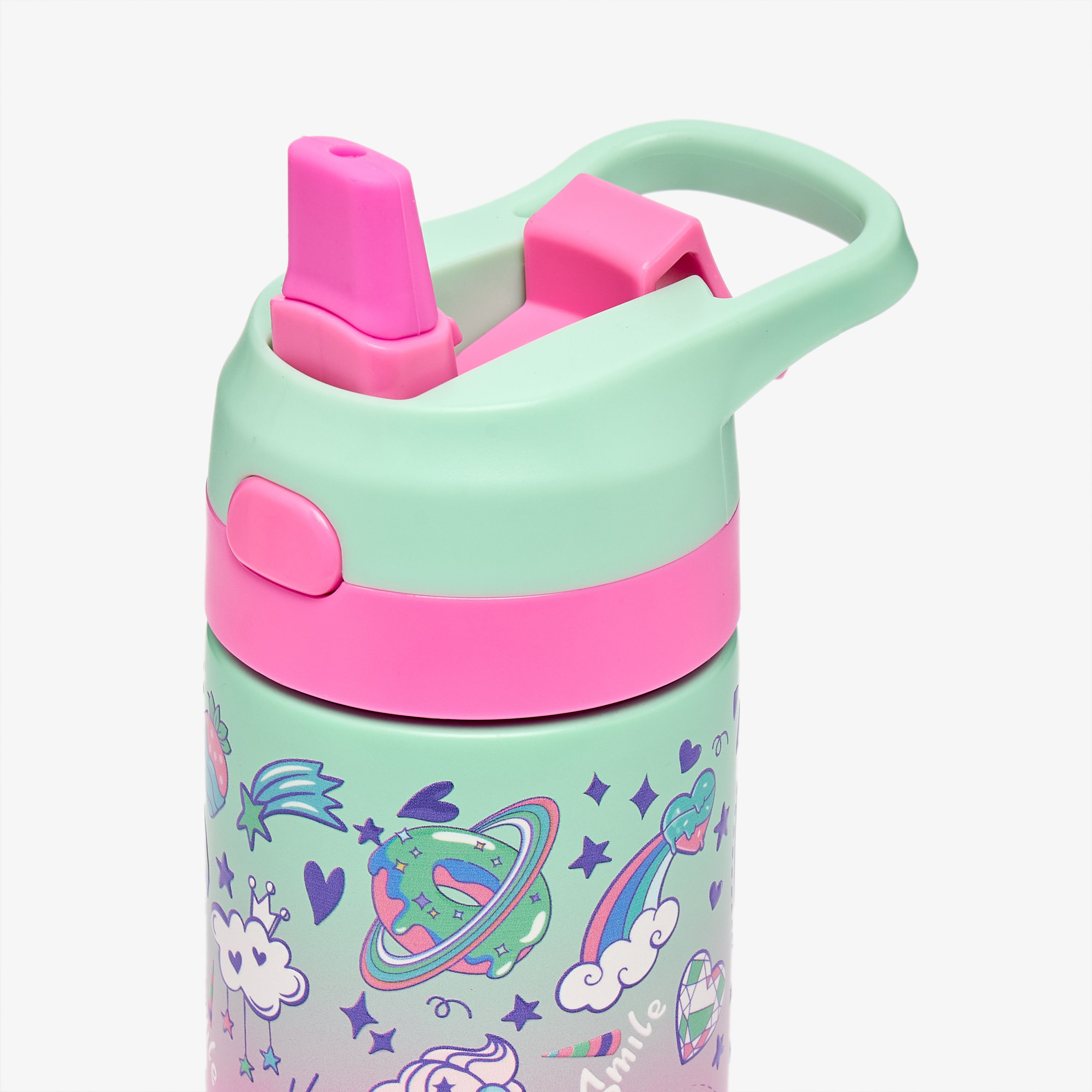 Unicorn Print Stainless Steel Water Bottle with Spout - 320 ml-school-waterbottles-image-6
