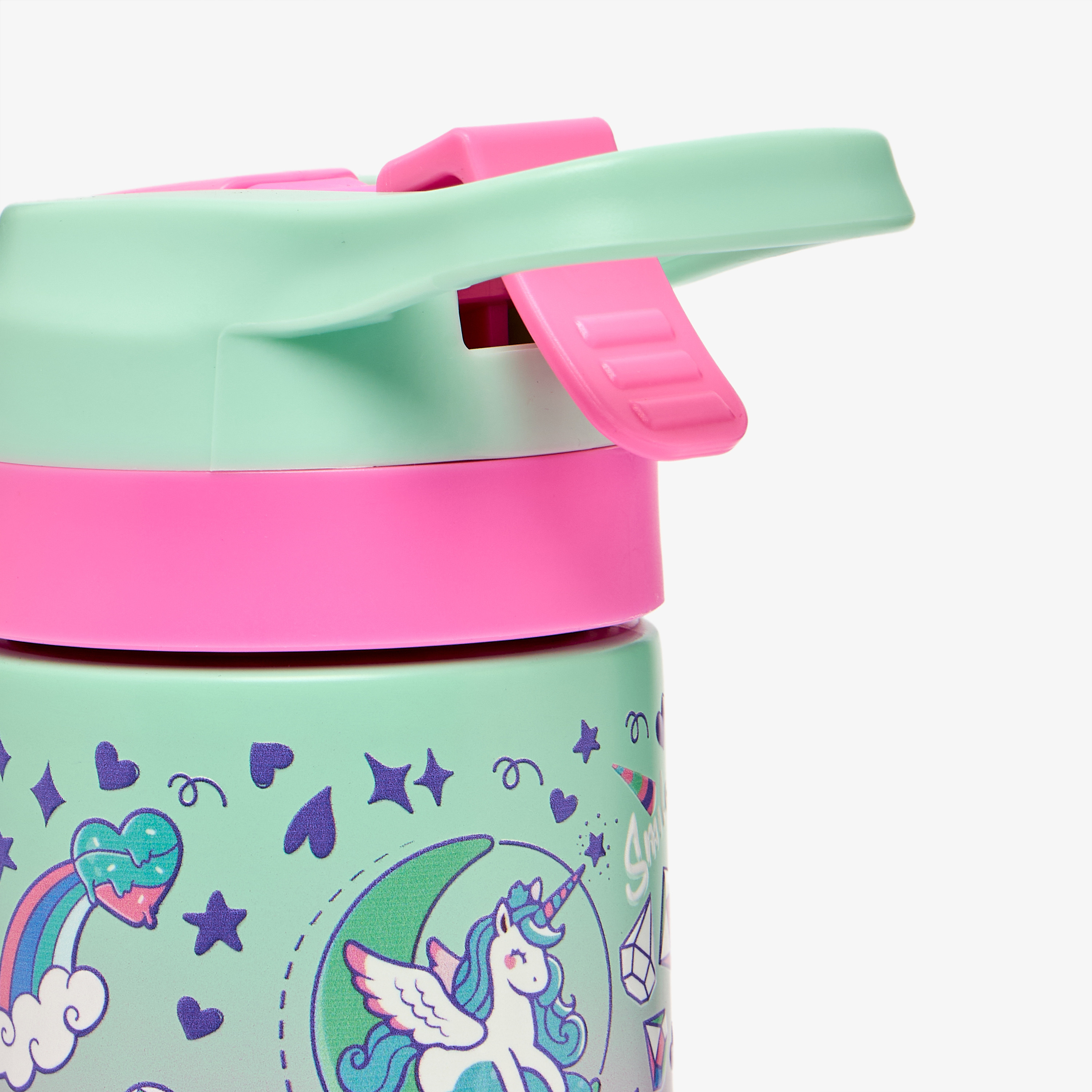 Unicorn Print Stainless Steel Water Bottle with Spout - 320 ml-school-waterbottles-image-7