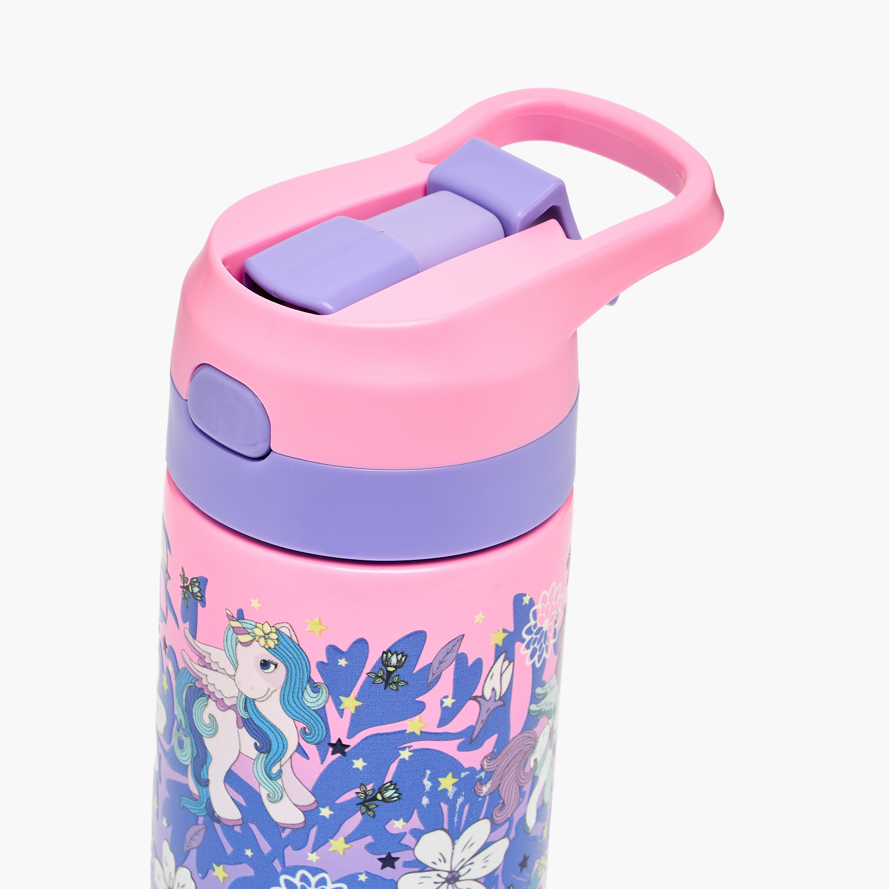 قارورة مياه ستانلس ستيل بطبعات زهور مع فوّهة - 320 مل-school-waterbottles-image-4