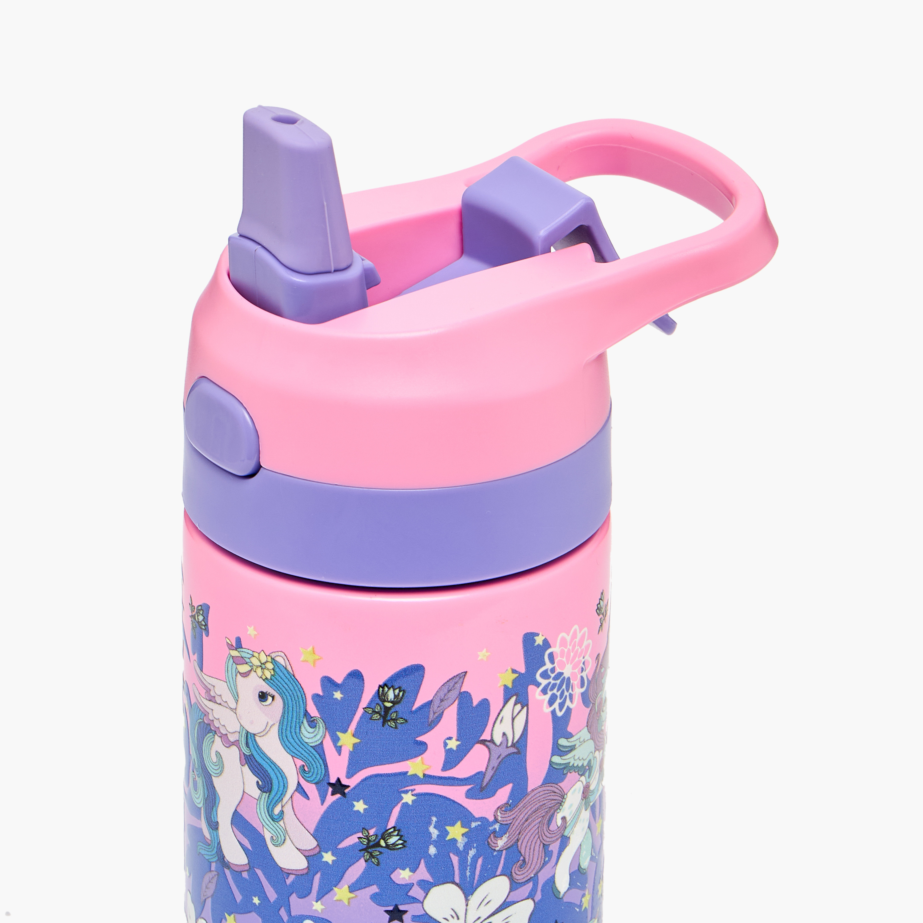 قارورة مياه ستانلس ستيل بطبعات زهور مع فوّهة - 320 مل-school-waterbottles-image-6