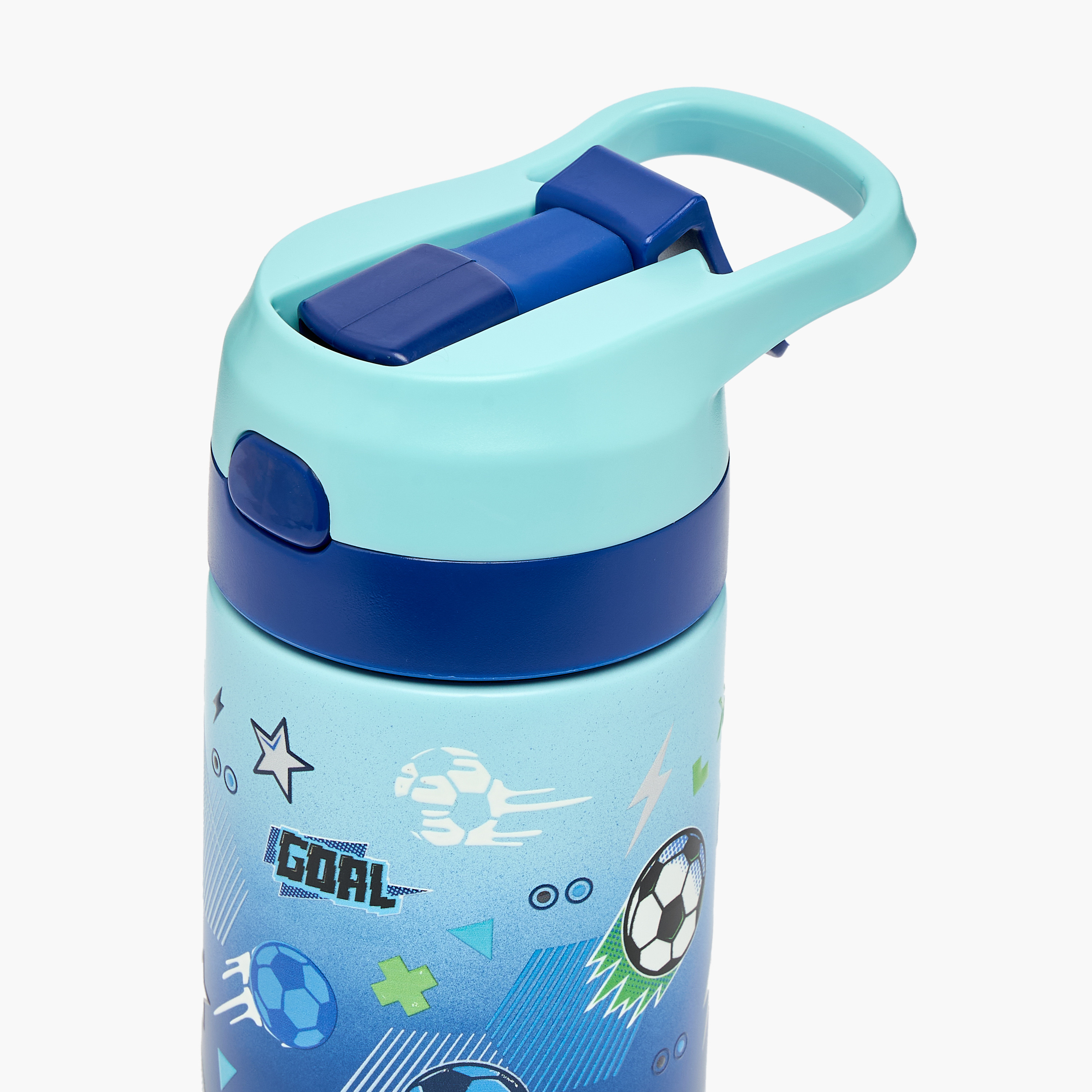 قارورة مياه ستانلس ستيل بطبعات كرة قدم مع فوّهة - 320 مل-school-waterbottles-image-4