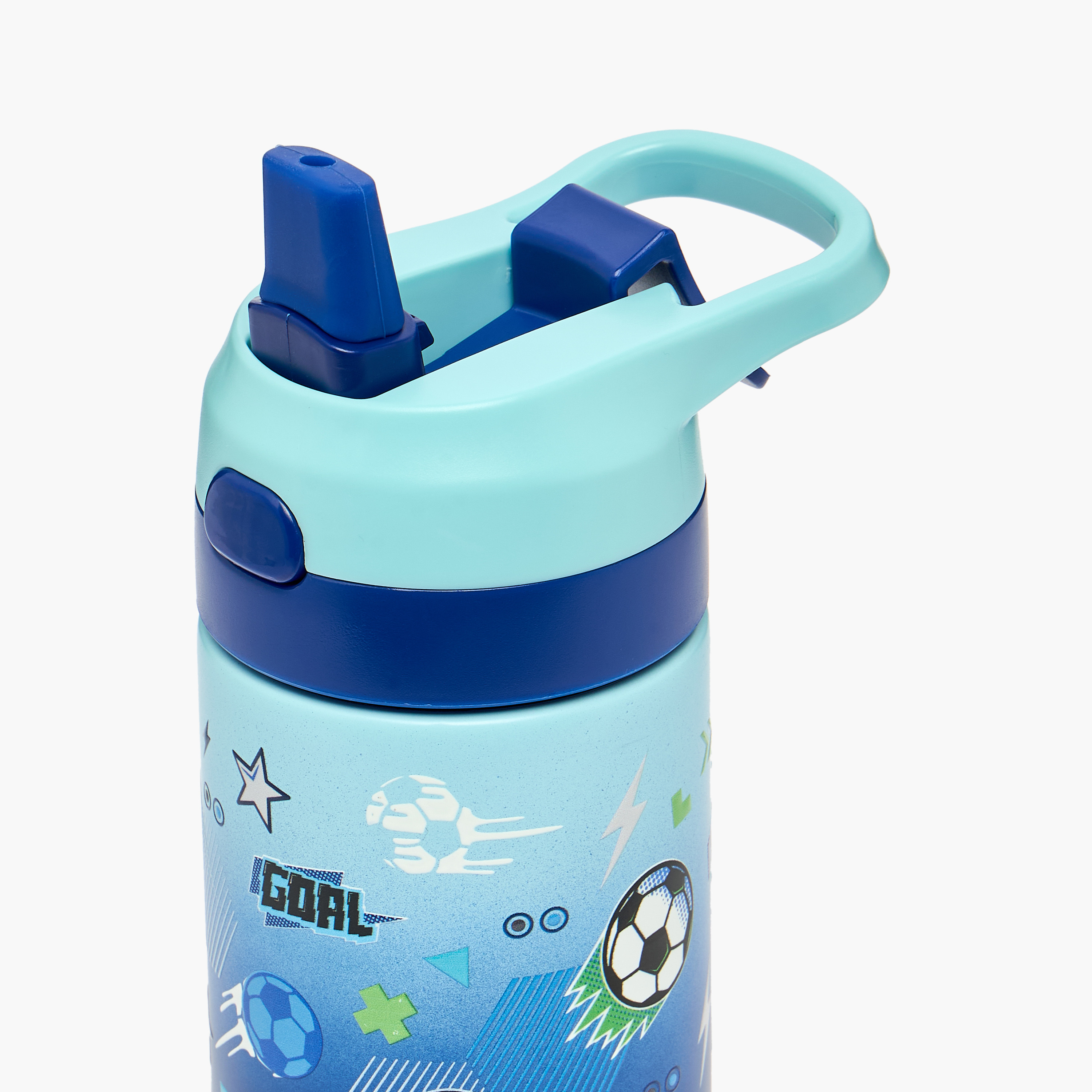 قارورة مياه ستانلس ستيل بطبعات كرة قدم مع فوّهة - 320 مل-school-waterbottles-image-6
