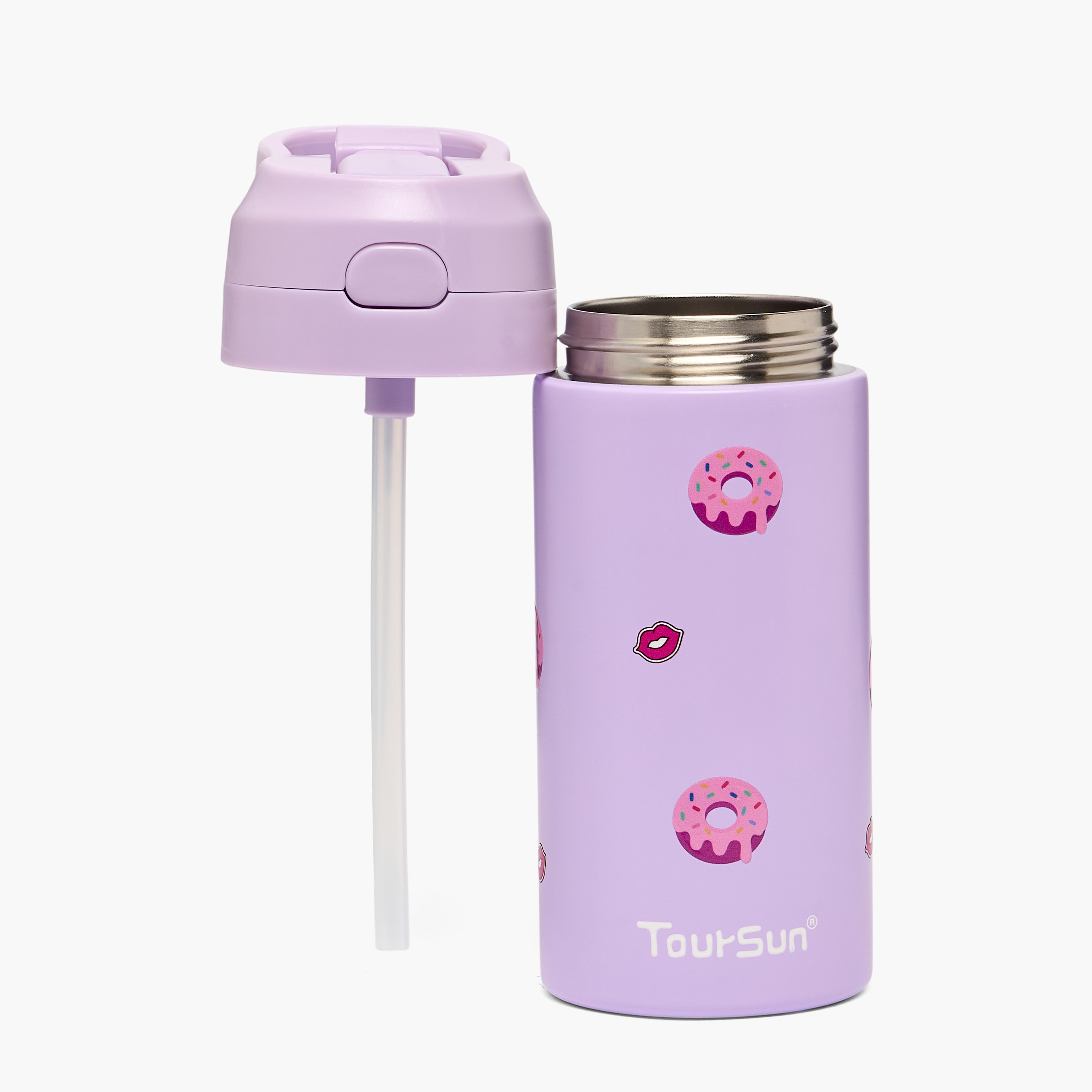 Toursun Printed Water Bottle with Straw - 320 ml-school-waterbottles-image-2
