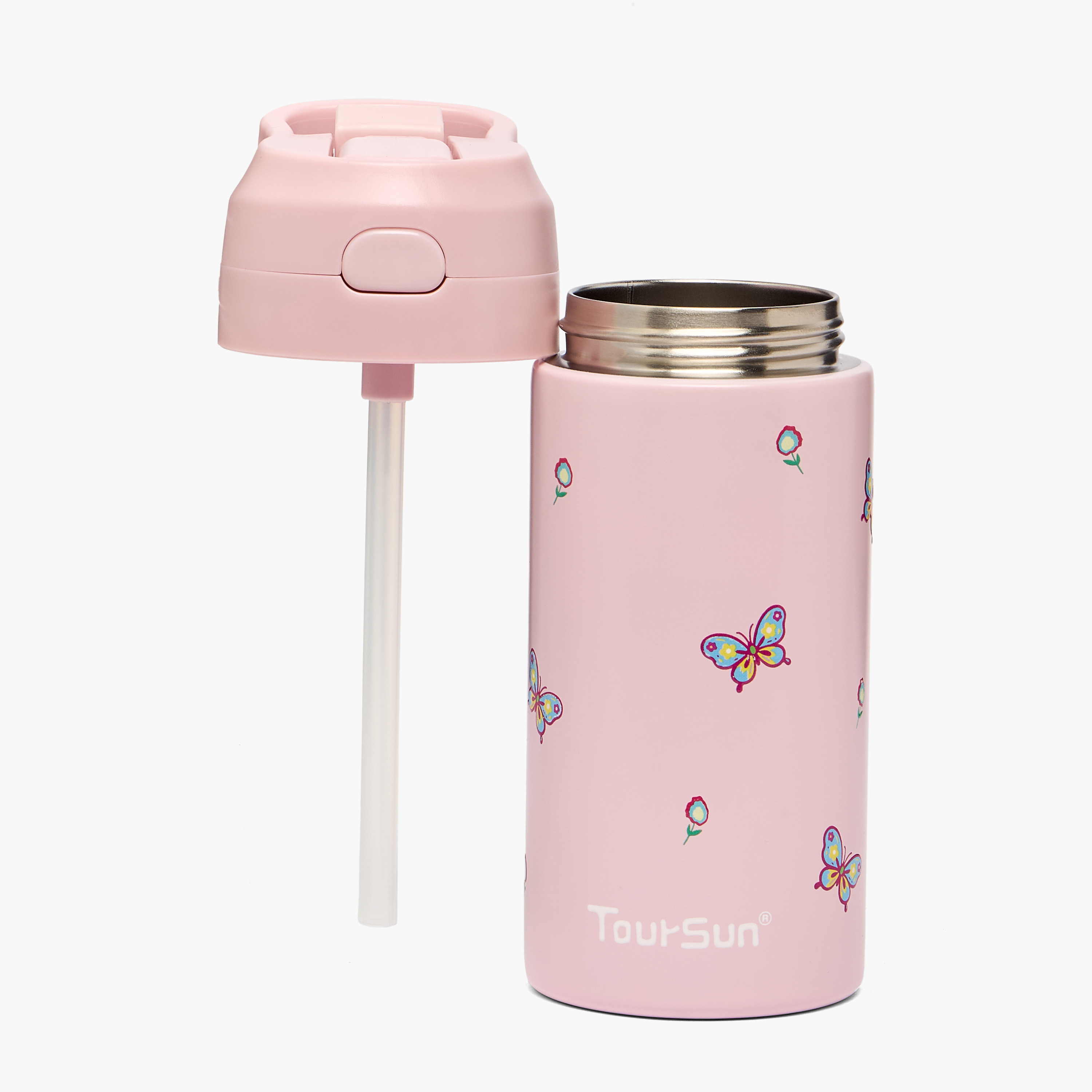 Toursun Printed Water Bottle with Straw - 320 ml-school-waterbottles-image-2