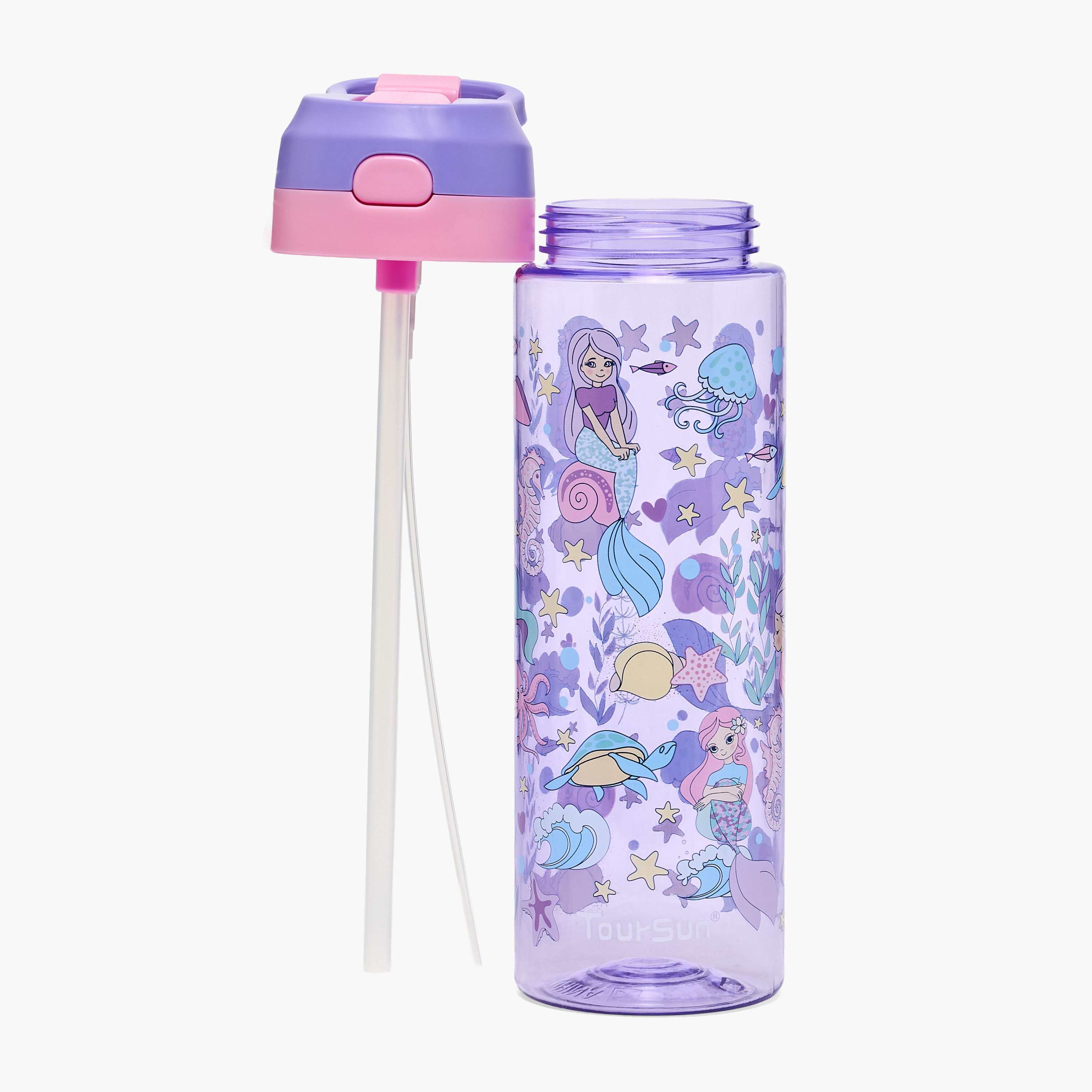 قارورة مياه بطبعات حورية البحر مع فوّهة وبخاخ من تورسون - 750 مل-school-waterbottles-image-2