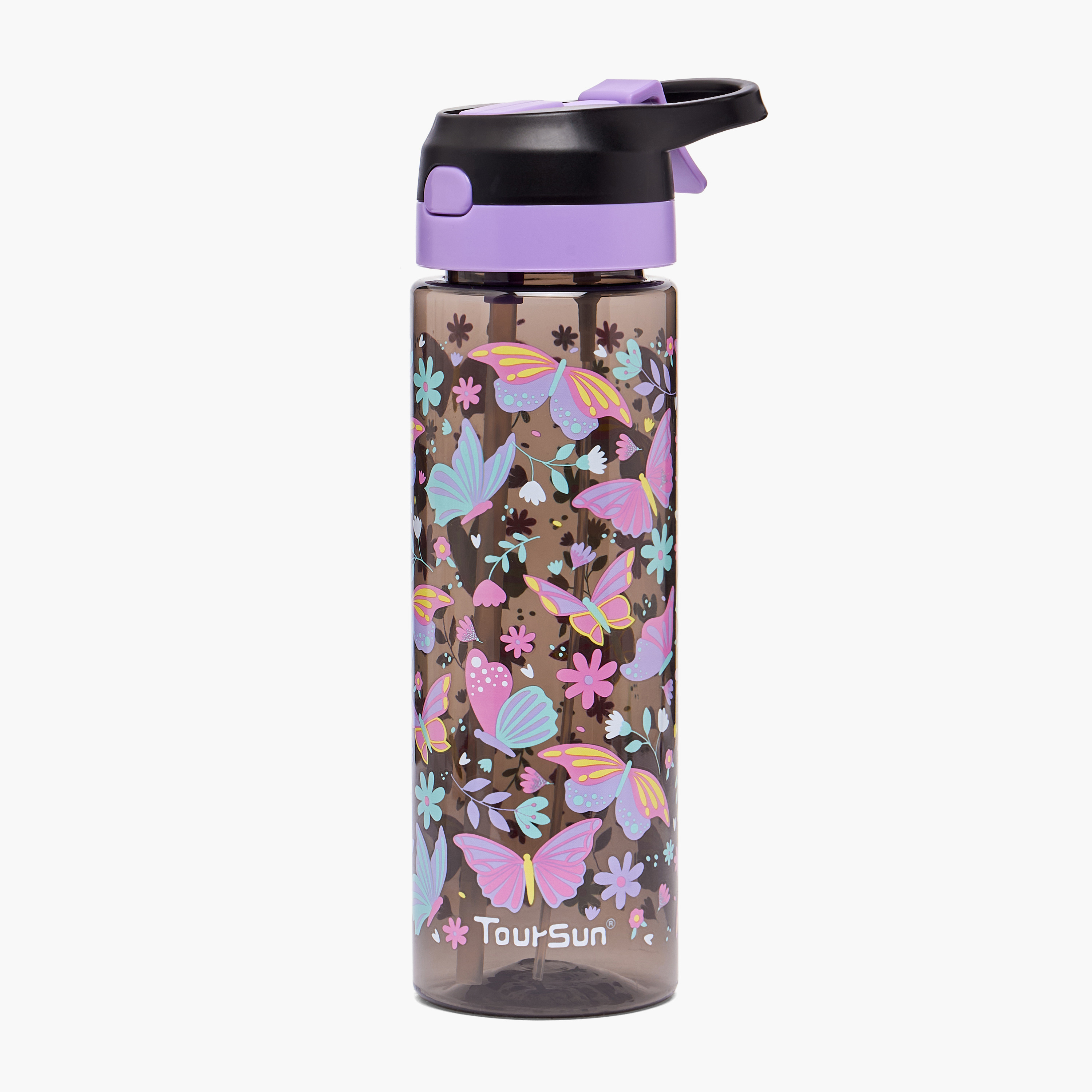 Toursun Butterfly Print Water Bottle with Spout and Spray - 750 ml-school-waterbottles-image-1