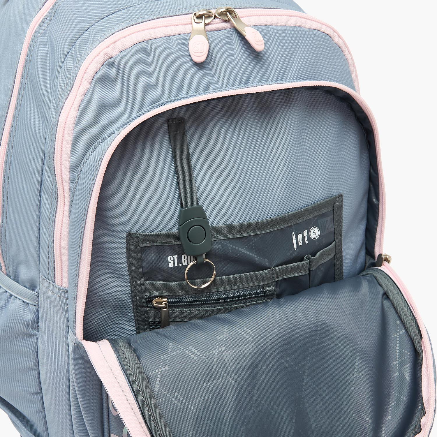 شنطة ترولي بطبعات قلوب ومقبض سحب 8-13 سنوات للبنات من سانت رايت - 18 بوصة-school-bagsandbackpacks-trolleybags-image-5