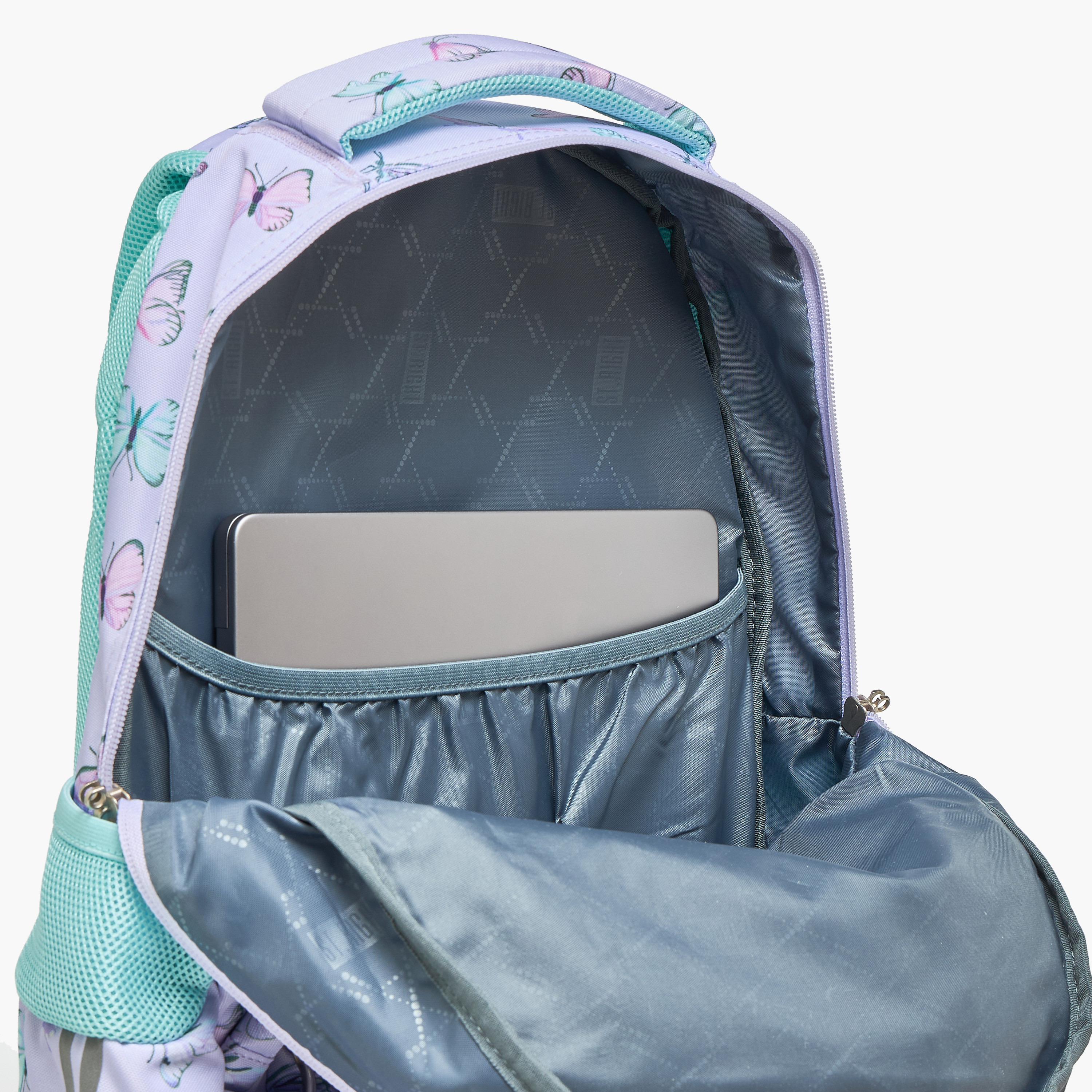 شنطة ظهر ترولي بطبعات فراشة مع قسم لابتوب للبنات من 8-13 سنة من سانت رايت - 18 بوصة-school-bagsandbackpacks-backpacks-image-3