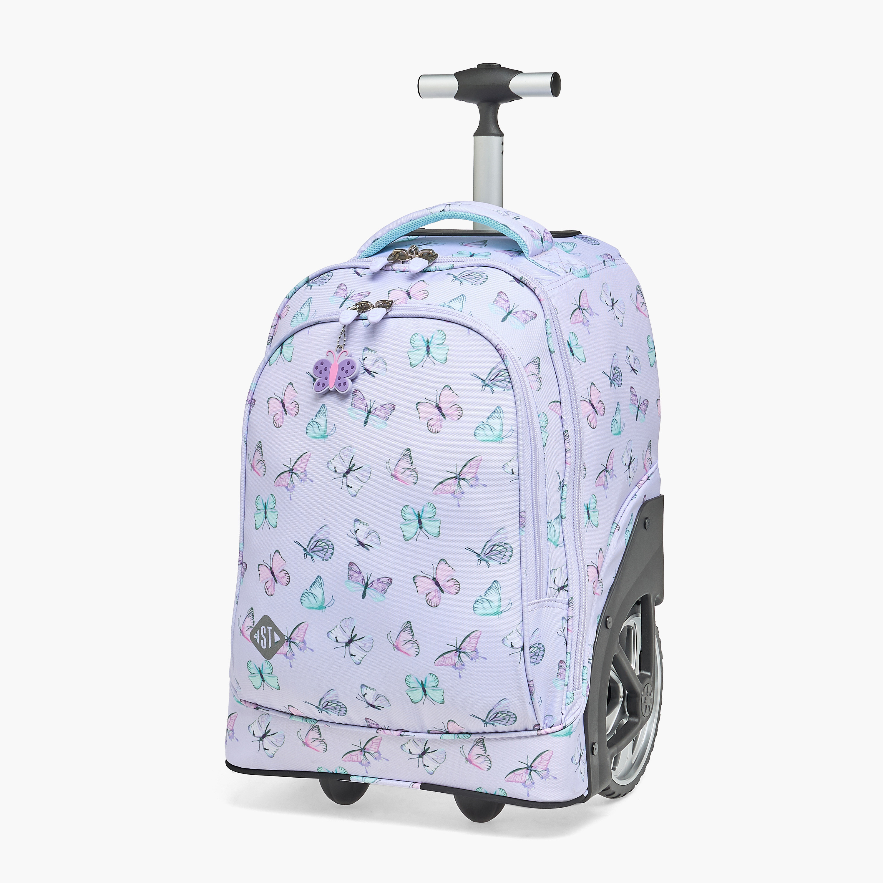 شنطة ترولي بمقبض قابل للسحب وطبعات فراشات للبنات بعمر 8-13 سنة من سانت رايت - 18 بوصة-school-bagsandbackpacks-trolleybags-image-6