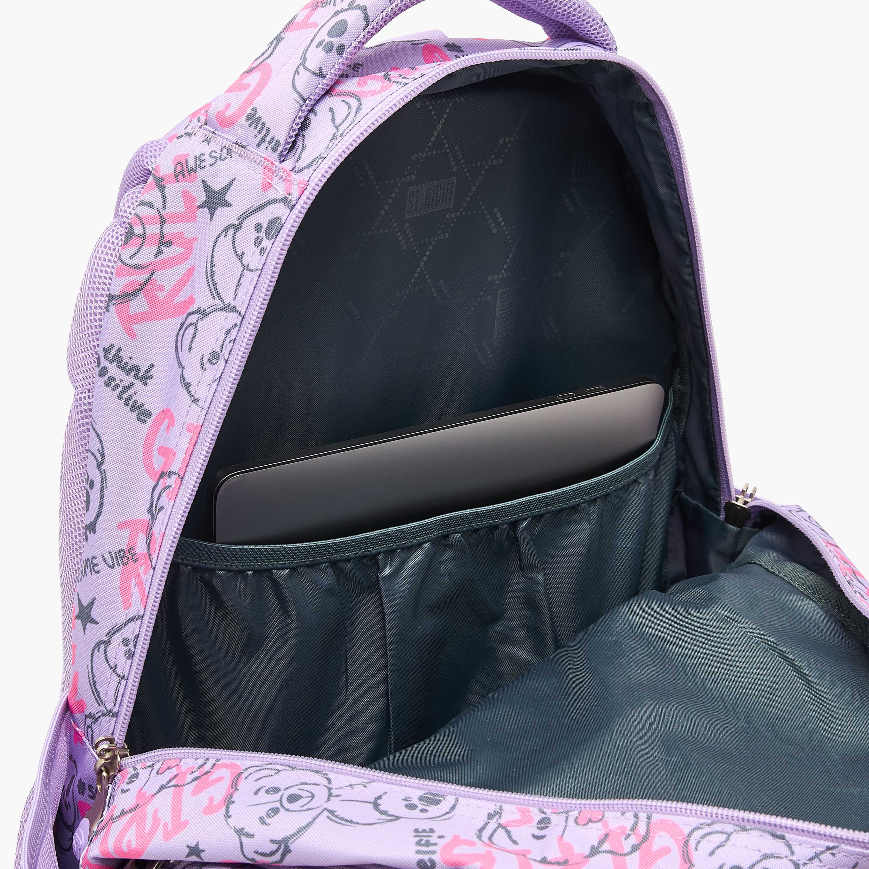 شنطة ظهر بطبعات دب وحمالات كتف مبطنة للبنات 8-13 سنوات من سانت رايت - 18 بوصة-school-bagsandbackpacks-backpacks-image-5