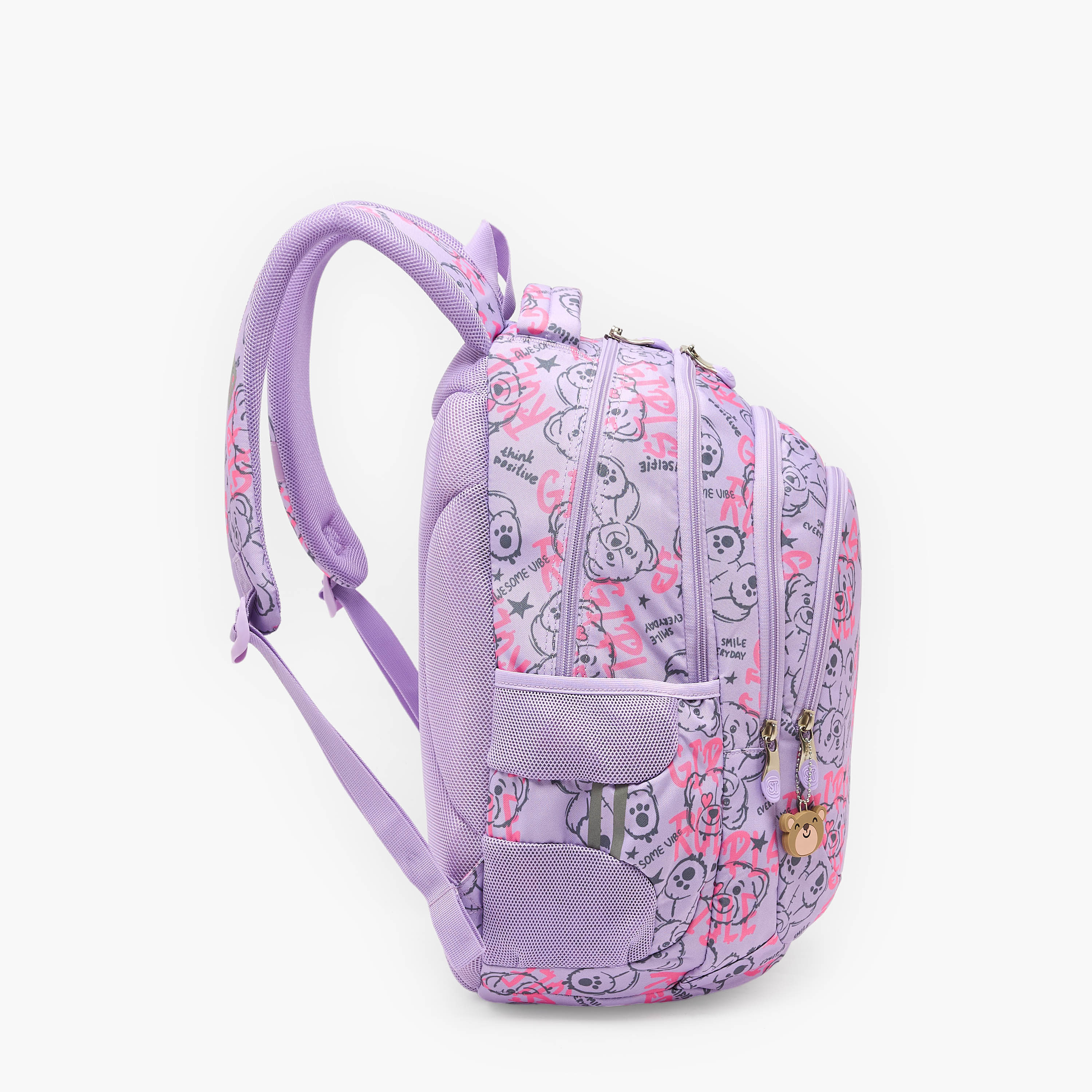 شنطة ظهر بطبعات دب وحمالات كتف مبطنة للبنات 8-13 سنوات من سانت رايت - 18 بوصة-school-bagsandbackpacks-backpacks-image-7