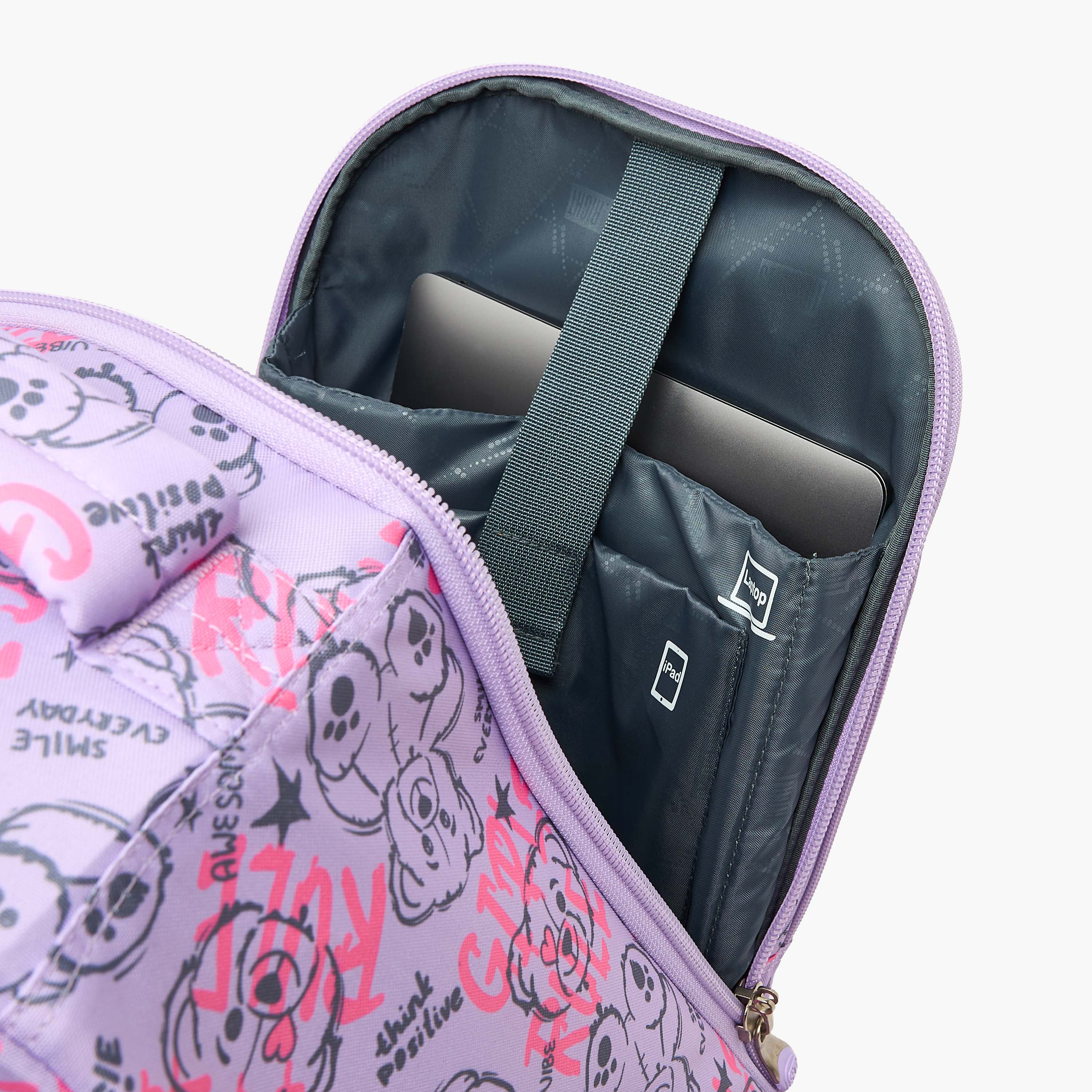 شنطة ترولي بطبعة دب للبنات من 8 إلى 13 سنة مع مقبض قابل للسحب - 18 بوصة-school-bagsandbackpacks-trolleybags-image-4