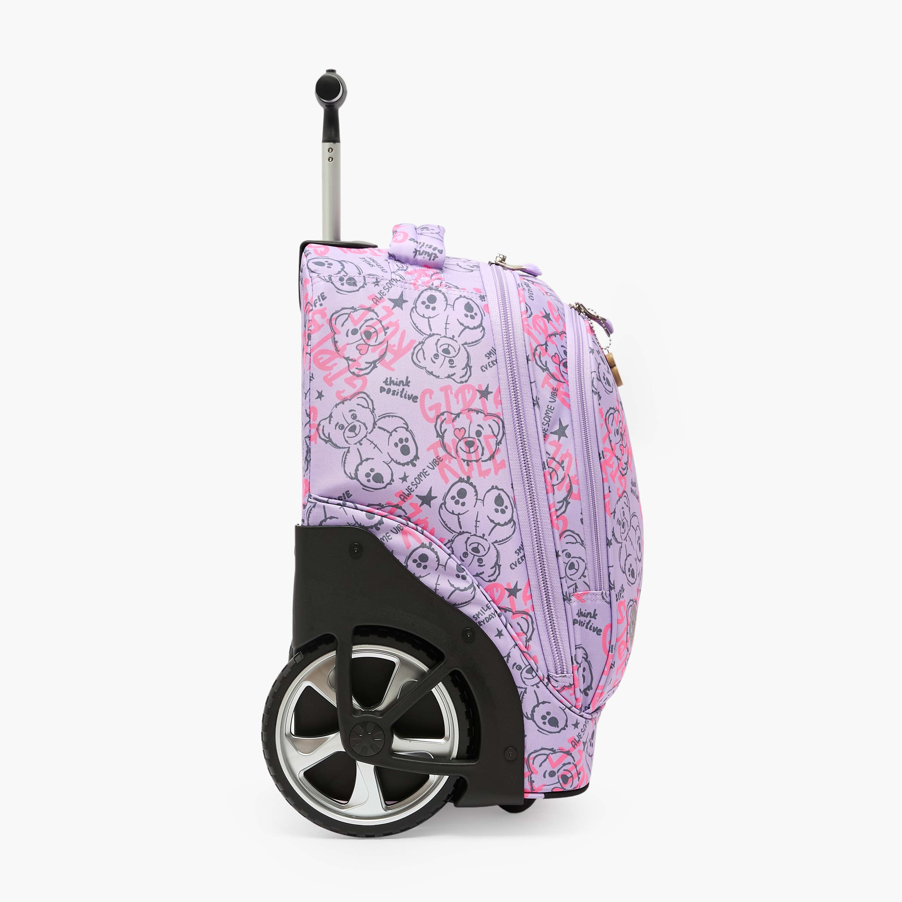 شنطة ترولي بطبعة دب للبنات من 8 إلى 13 سنة مع مقبض قابل للسحب - 18 بوصة-school-bagsandbackpacks-trolleybags-image-7
