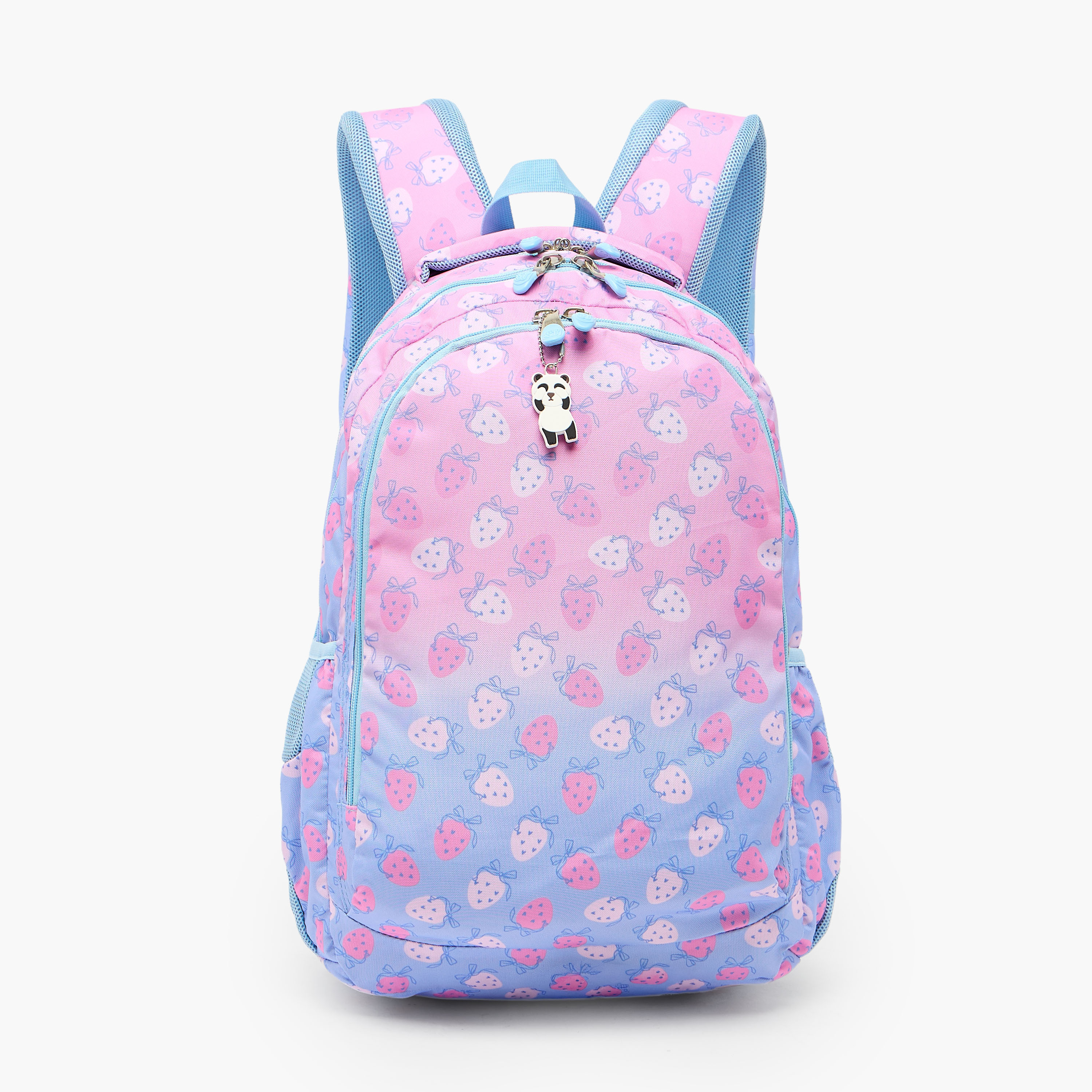 شنطة ظهر بطبعات فراولة وحمالات كتف مبطنة للبنات 8-13 سنوات من ست رايت - 18 بوصة-school-bagsandbackpacks-backpacks-image-1