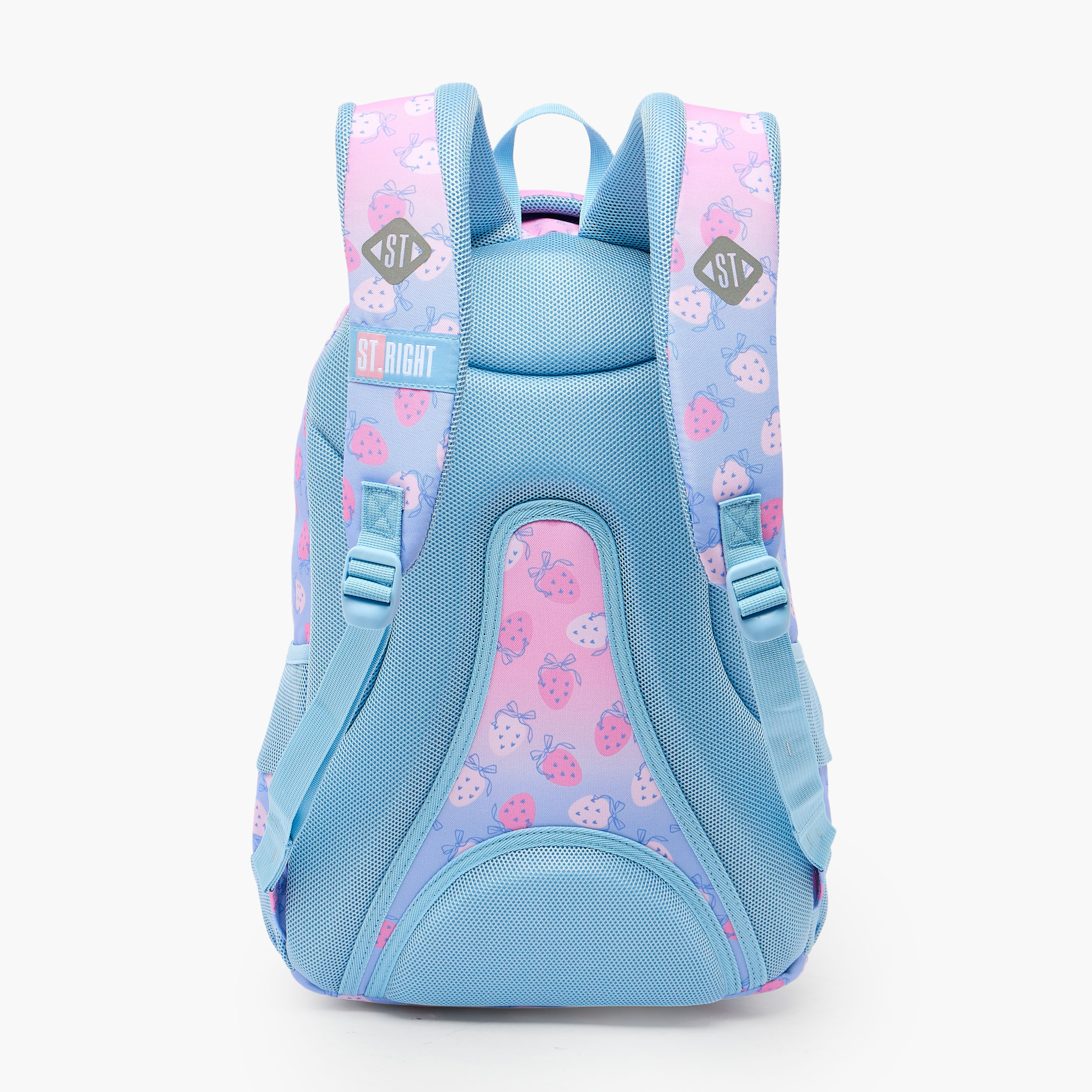 شنطة ظهر بطبعات فراولة وحمالات كتف مبطنة للبنات 8-13 سنوات من ست رايت - 18 بوصة-school-bagsandbackpacks-backpacks-image-4