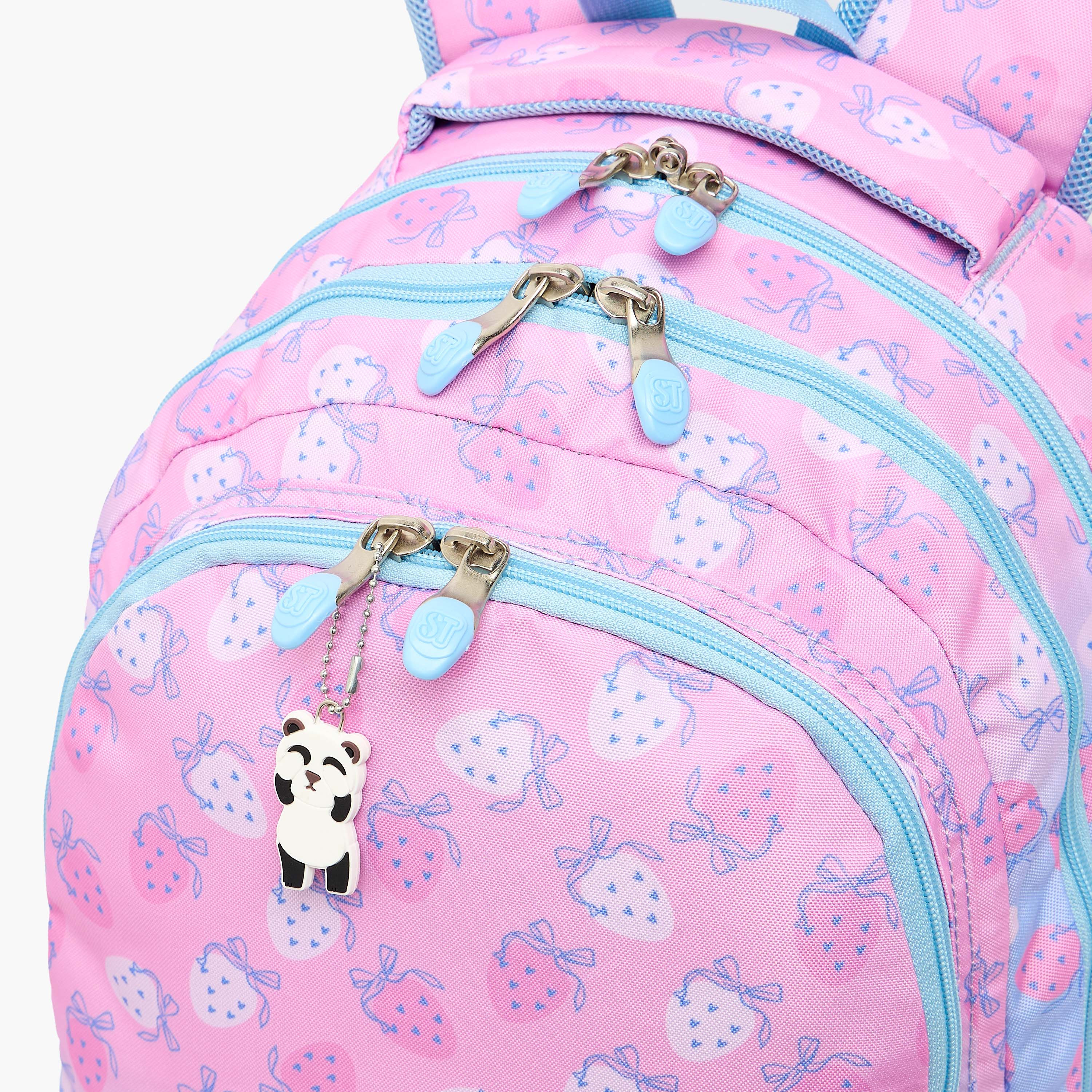 شنطة ظهر بطبعات فراولة وحمالات كتف مبطنة للبنات 8-13 سنوات من ست رايت - 18 بوصة-school-bagsandbackpacks-backpacks-image-5