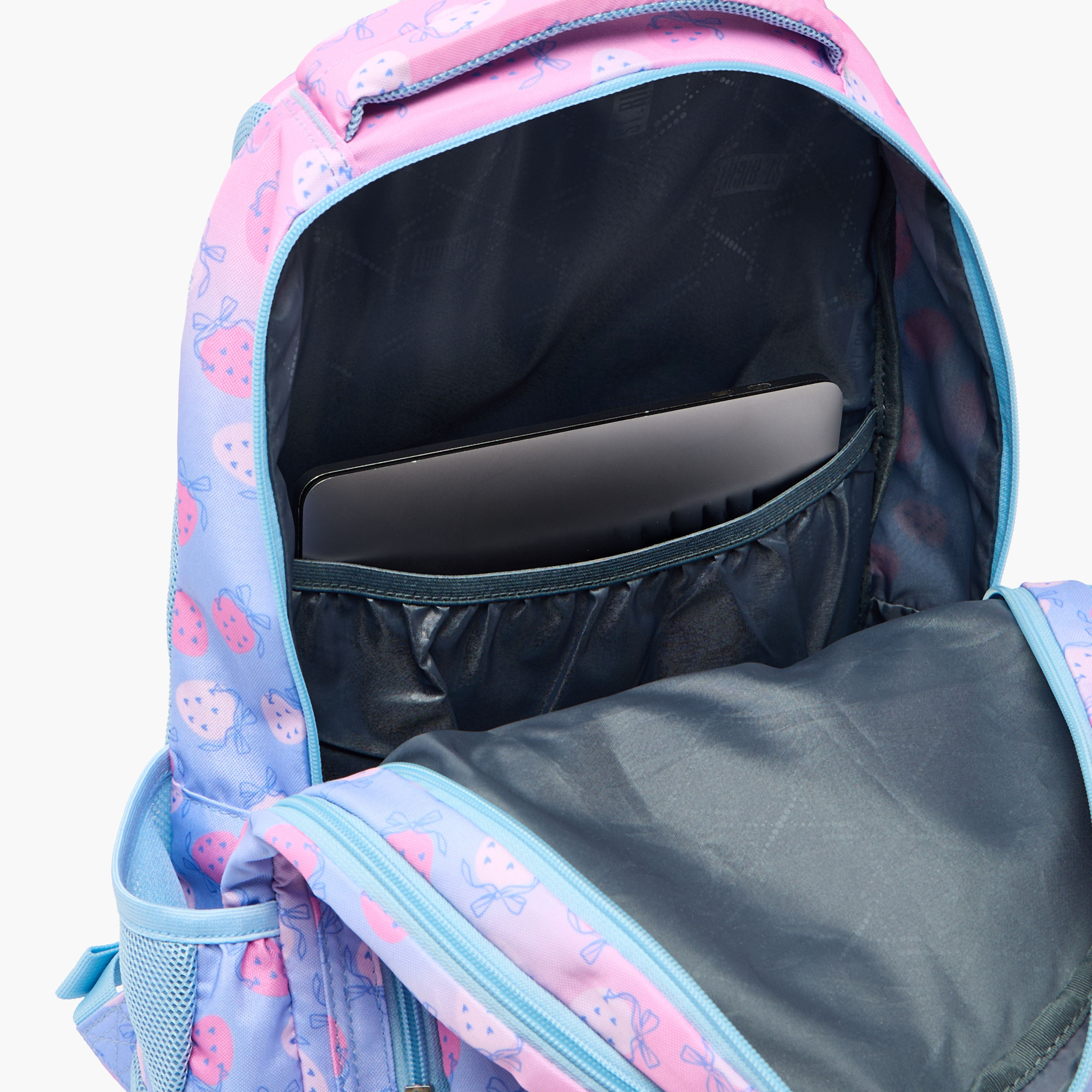 شنطة ظهر بطبعات فراولة وحمالات كتف مبطنة للبنات 8-13 سنوات من ست رايت - 18 بوصة-school-bagsandbackpacks-backpacks-image-7