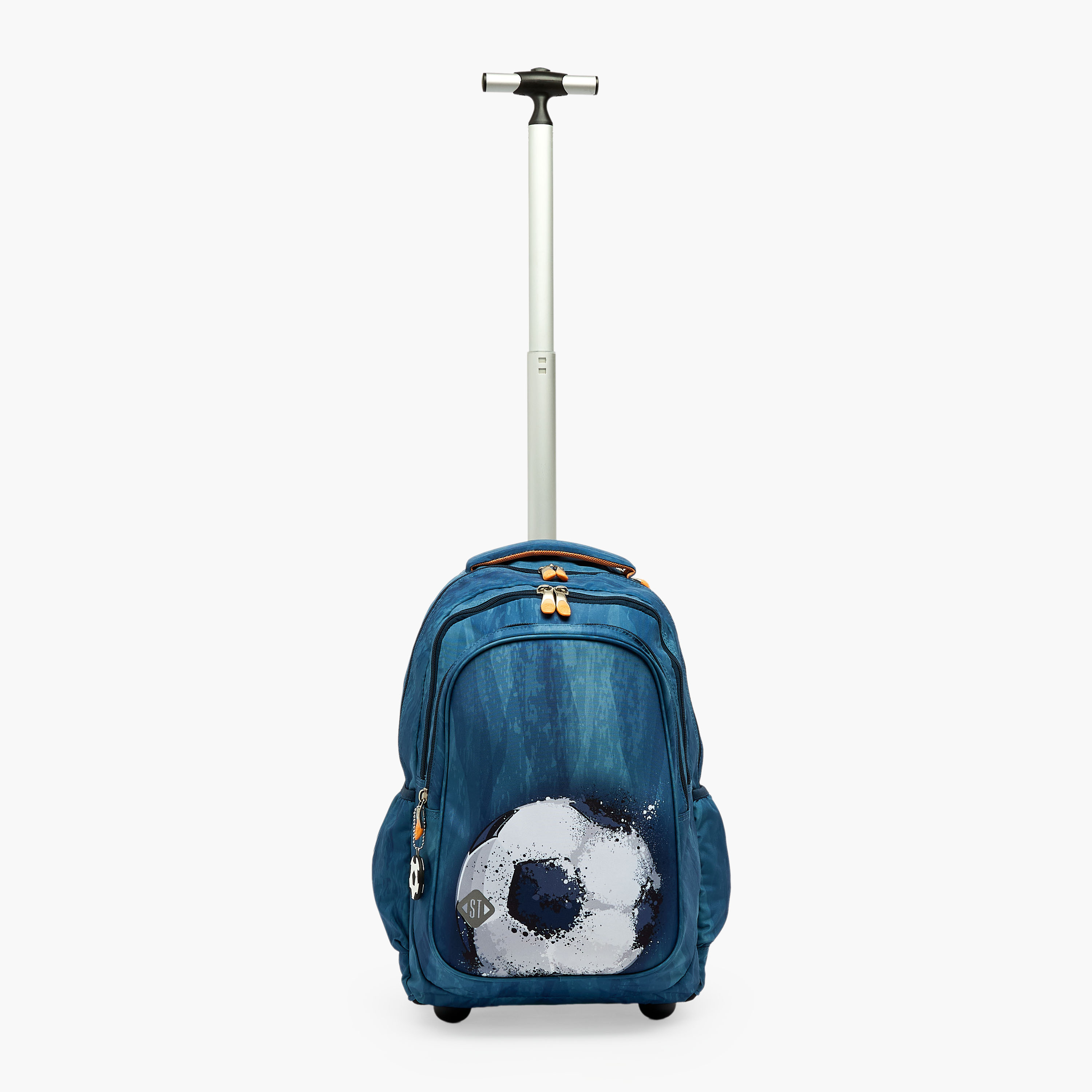 St.Right Football Print Trolley Bag for Boys 8-13 Years with Water Bottle Pocket - 18 inches-school-bagsandbackpacks-trolleybags-image-2