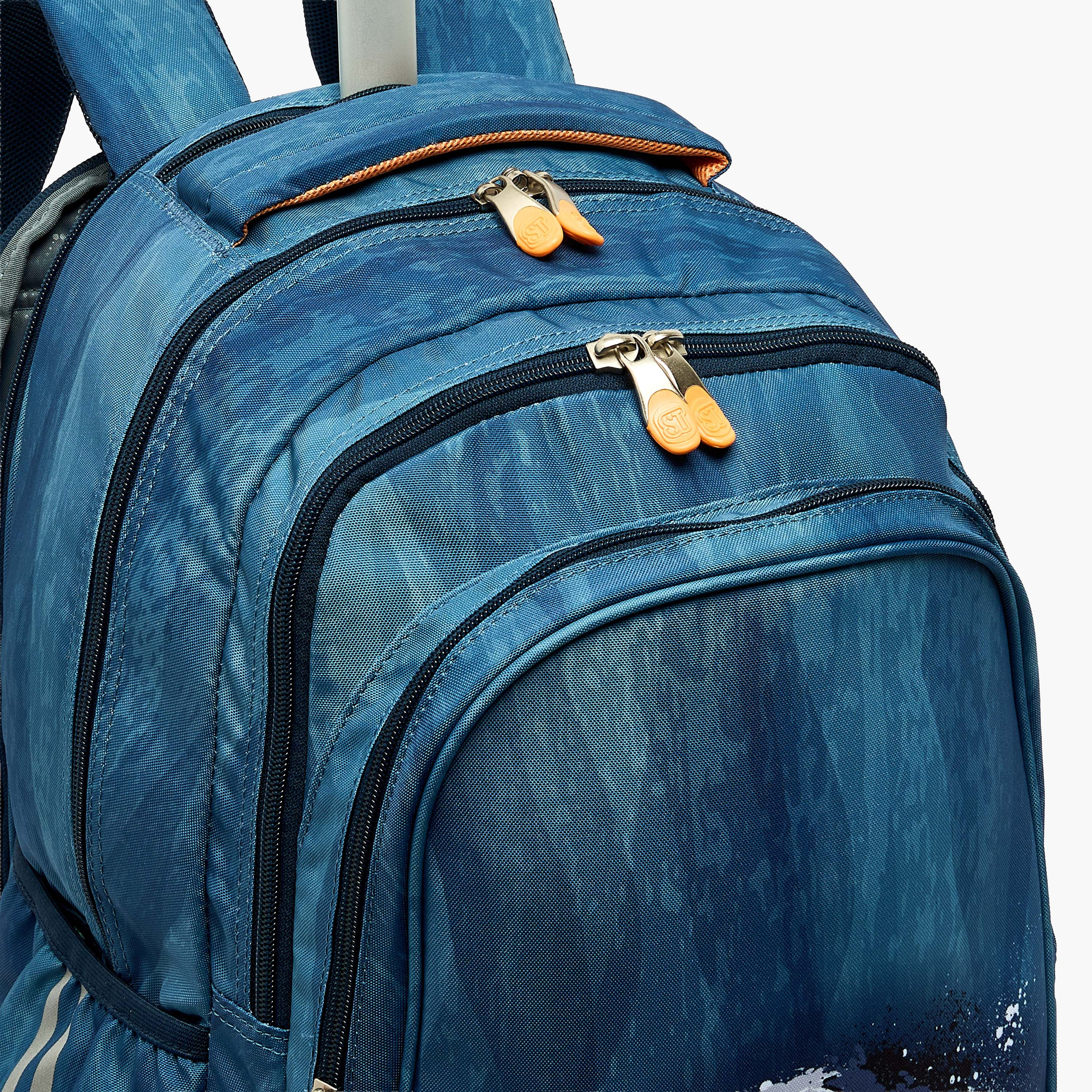 St.Right Football Print Trolley Bag for Boys 8-13 Years with Water Bottle Pocket - 18 inches-school-bagsandbackpacks-trolleybags-image-3