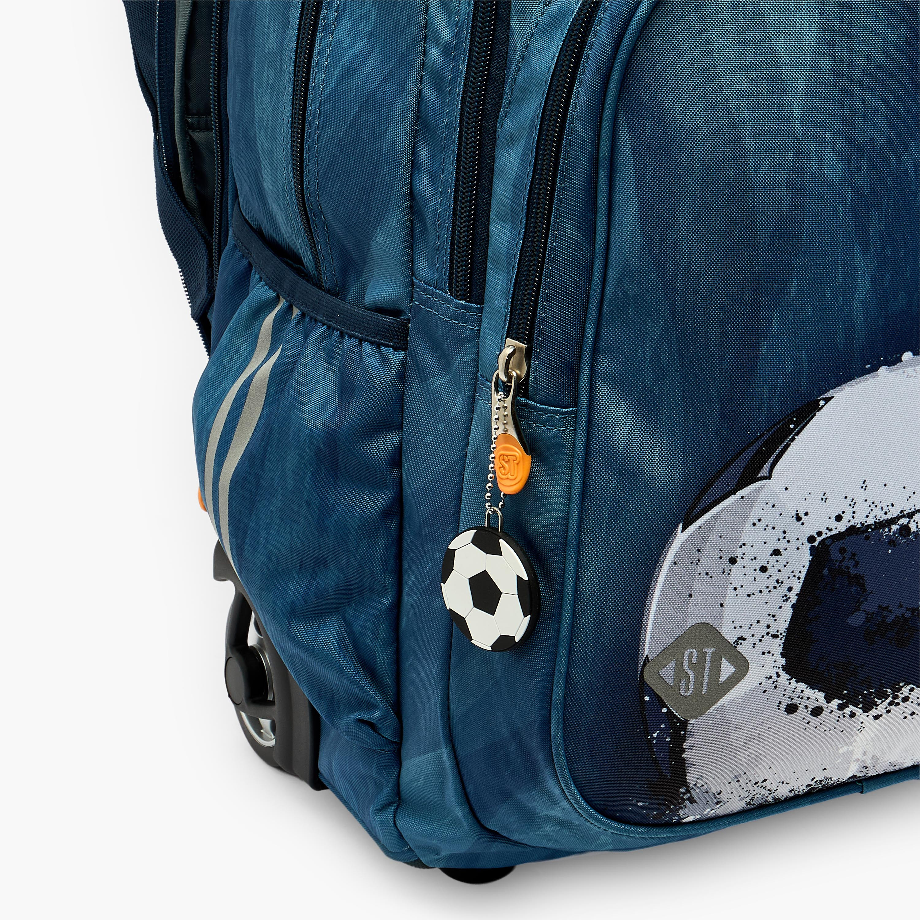 St.Right Football Print Trolley Bag for Boys 8-13 Years with Water Bottle Pocket - 18 inches-school-bagsandbackpacks-trolleybags-image-4