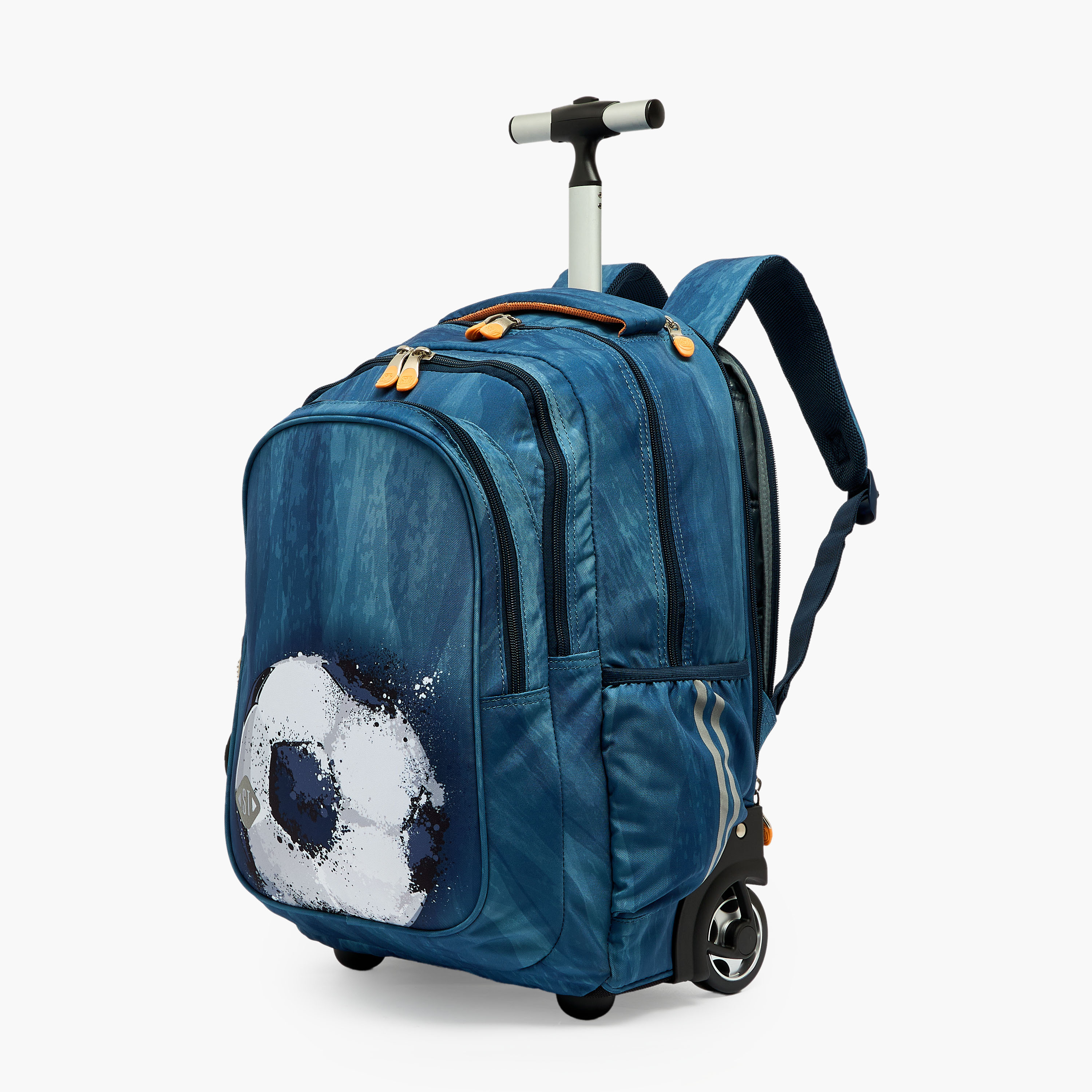 St.Right Football Print Trolley Bag for Boys 8-13 Years with Water Bottle Pocket - 18 inches-school-bagsandbackpacks-trolleybags-image-6