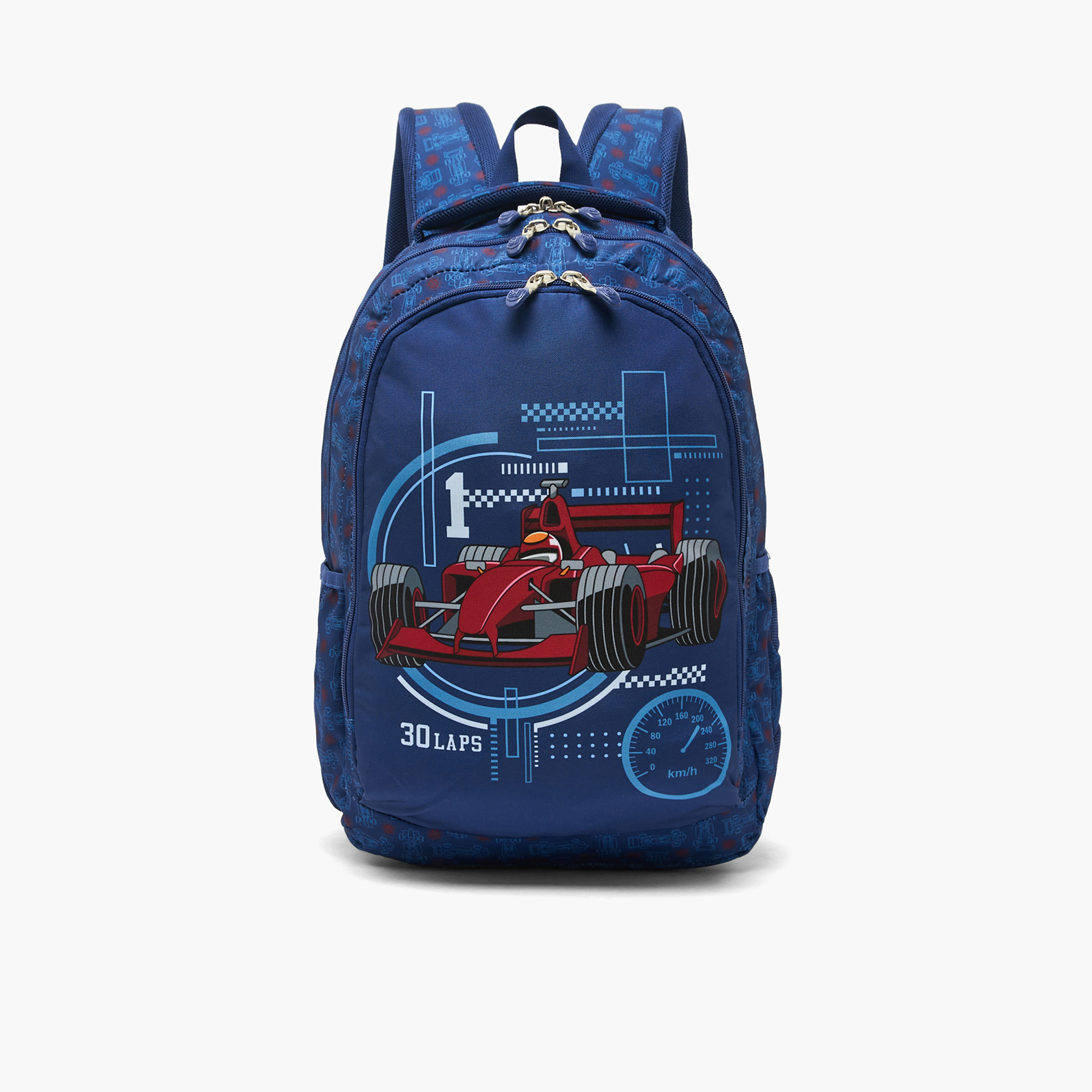 St.Right Racing Car Print Backpack for Boys 8-13 Years with Padded Straps - 18 inch-school-bagsandbackpacks-backpacks-image-1