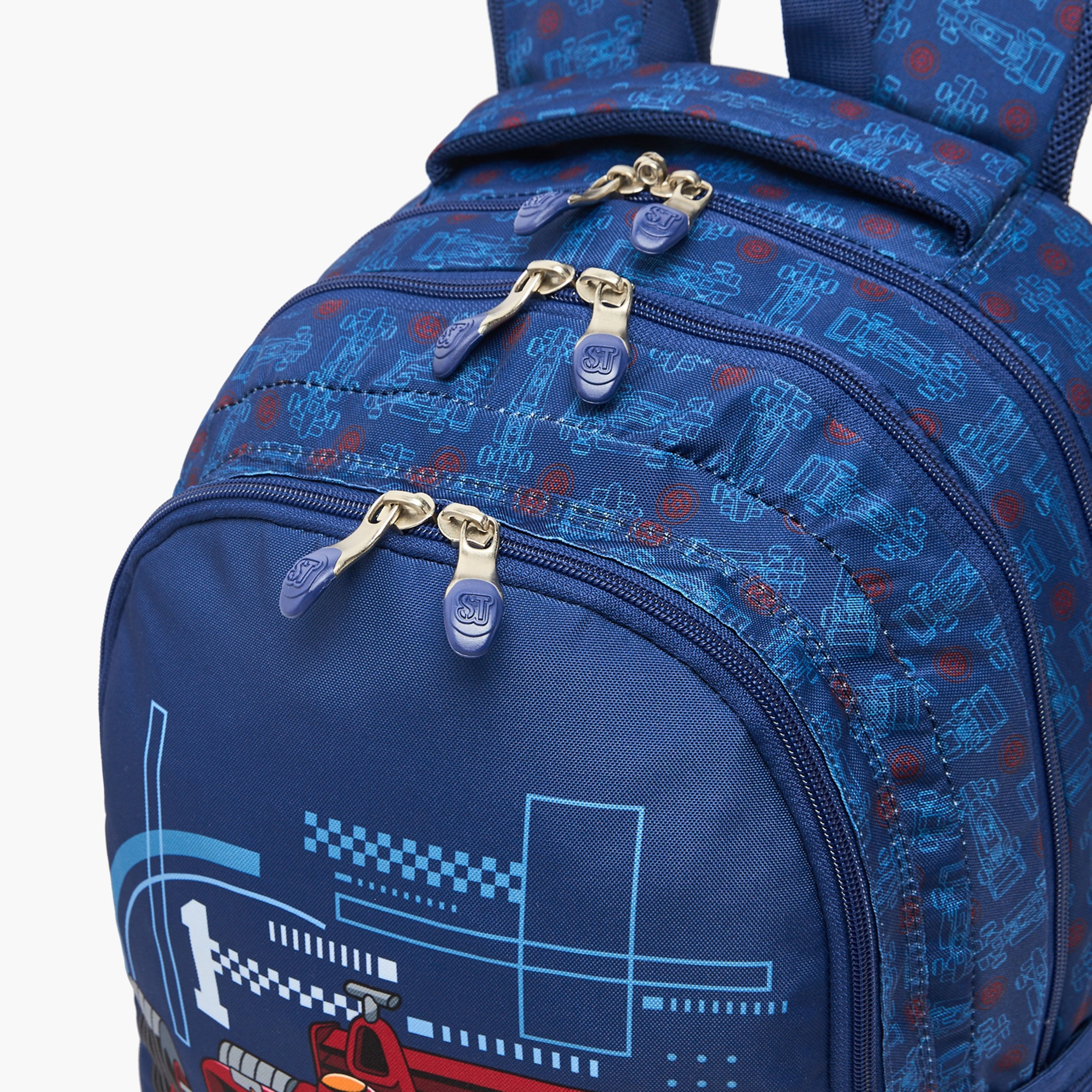St.Right Racing Car Print Backpack for Boys 8-13 Years with Padded Straps - 18 inch-school-bagsandbackpacks-backpacks-image-4