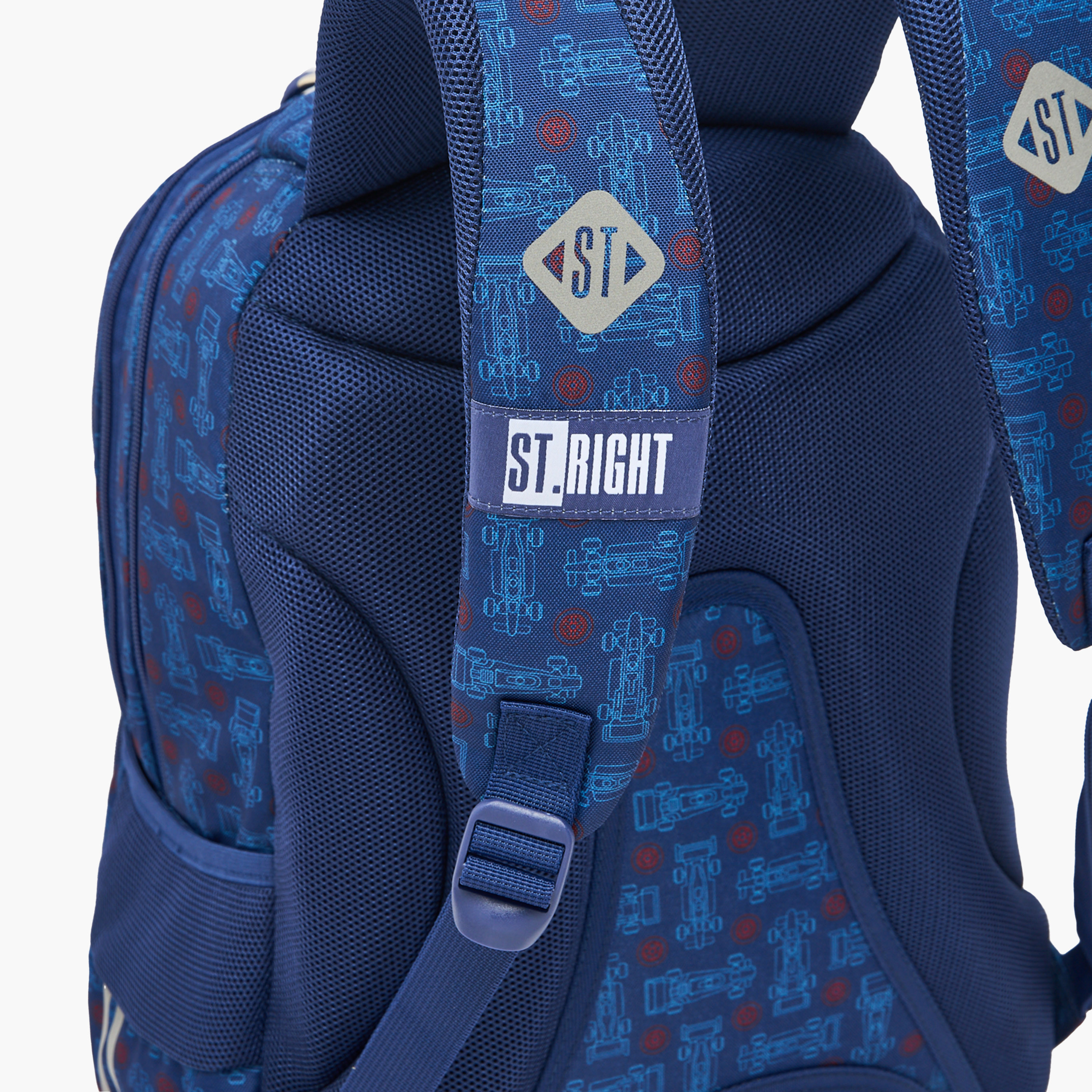 St.Right Racing Car Print Backpack for Boys 8-13 Years with Padded Straps - 18 inch-school-bagsandbackpacks-backpacks-image-5