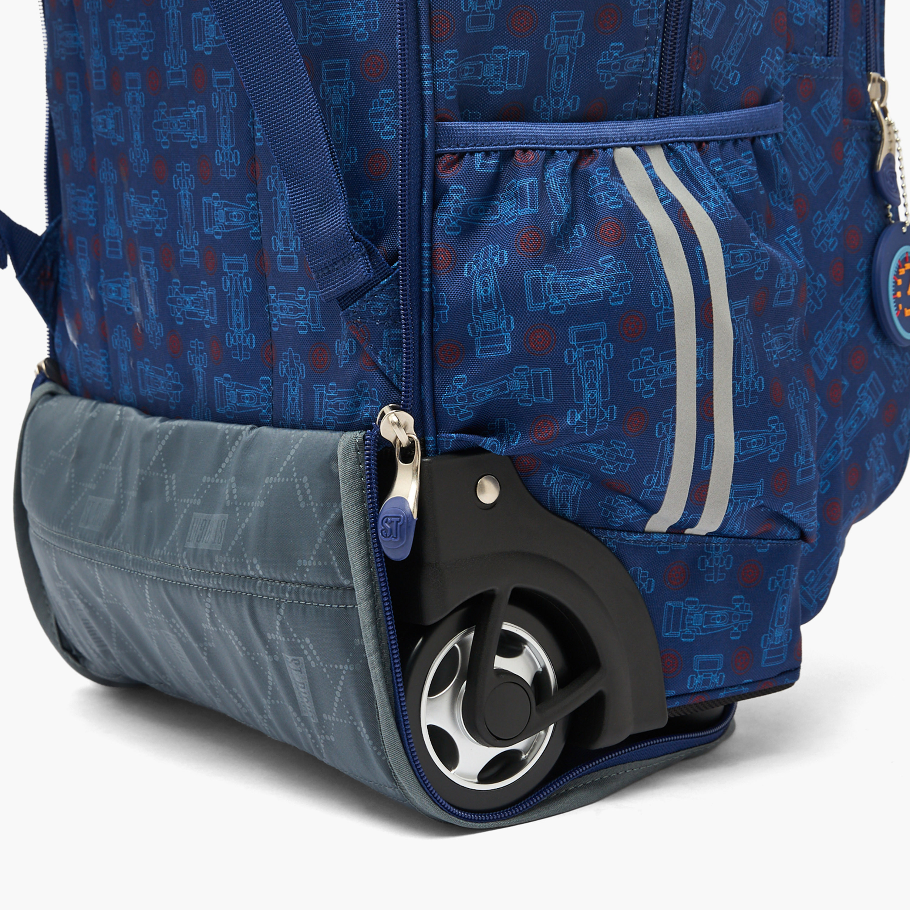 شنطة ظهر ترولي بمقبض قابل للسحب وطبعات للأولاد بعمر 8-13 سنة من سانت رايت - 18 بوصة-school-bagsandbackpacks-trolleybags-image-13