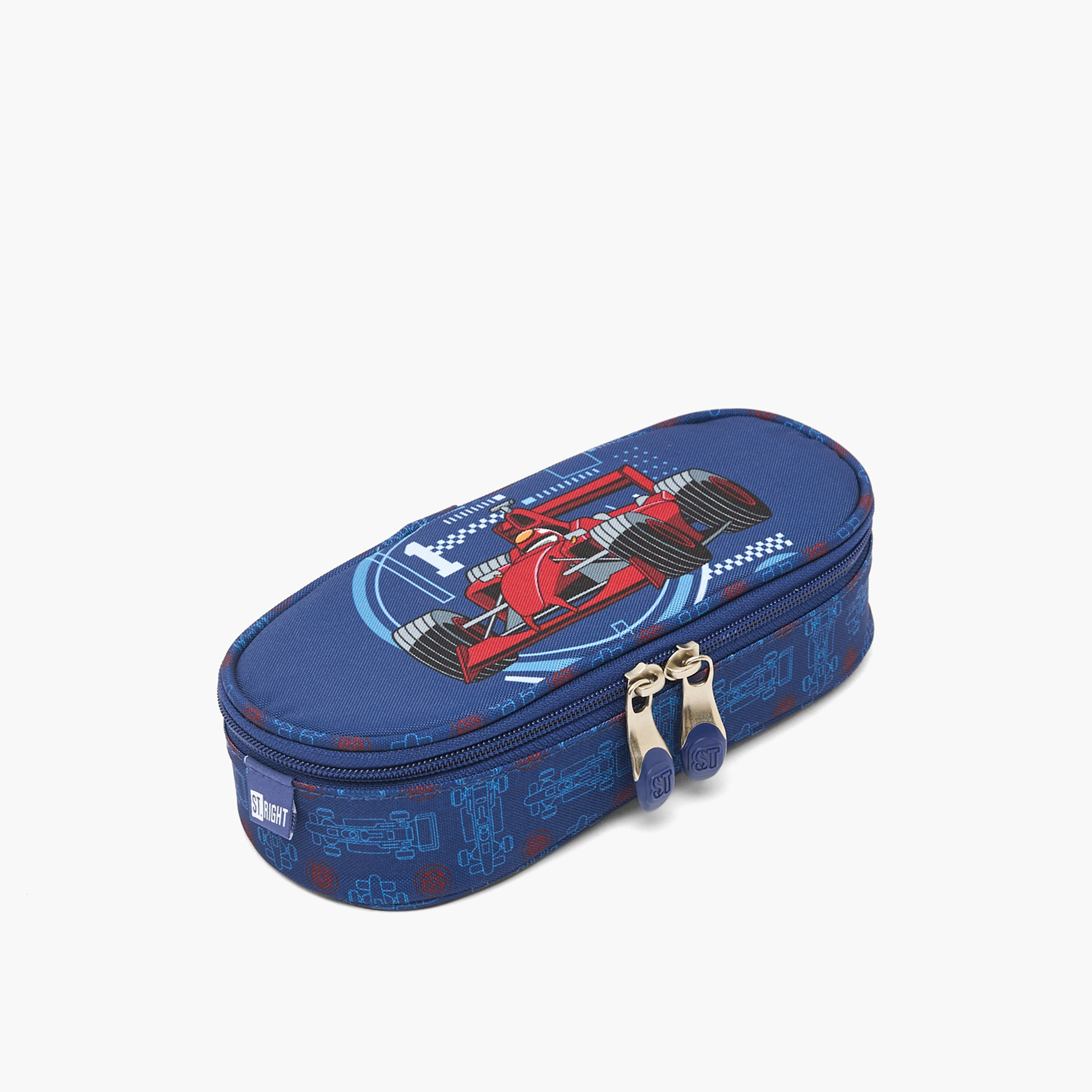 مقلمة بطبعات سباق سيارات وسحاب إغلاق من سانت رايت-school-stationery-pencilcases-image-2