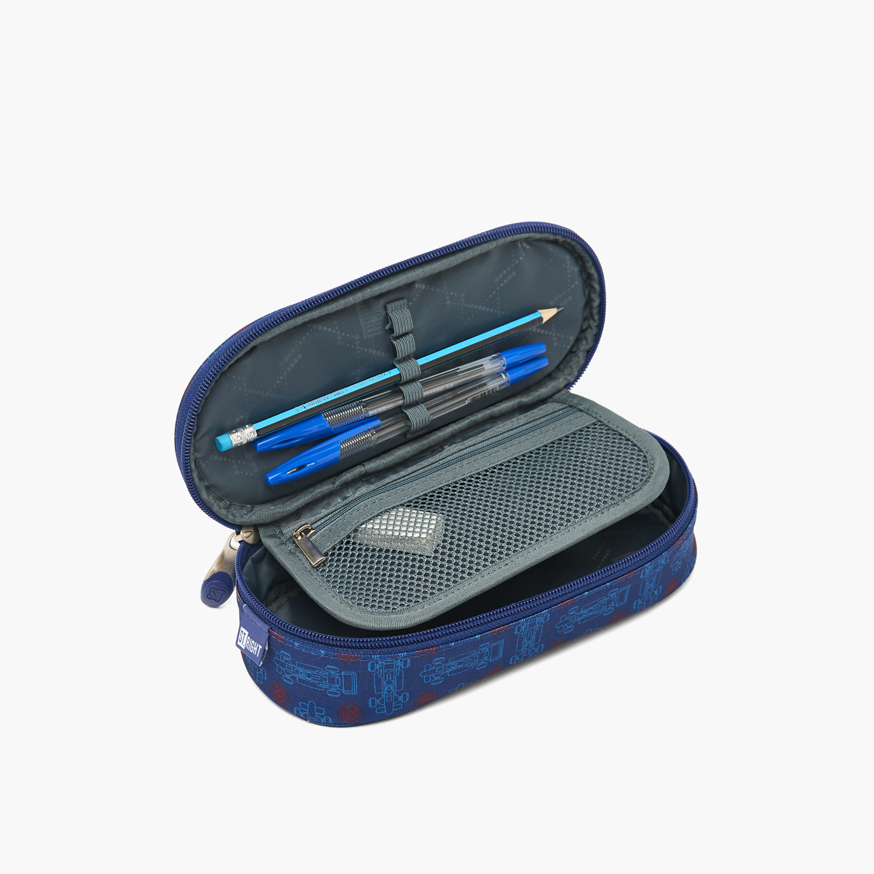 مقلمة بطبعات سباق سيارات وسحاب إغلاق من سانت رايت-school-stationery-pencilcases-image-6