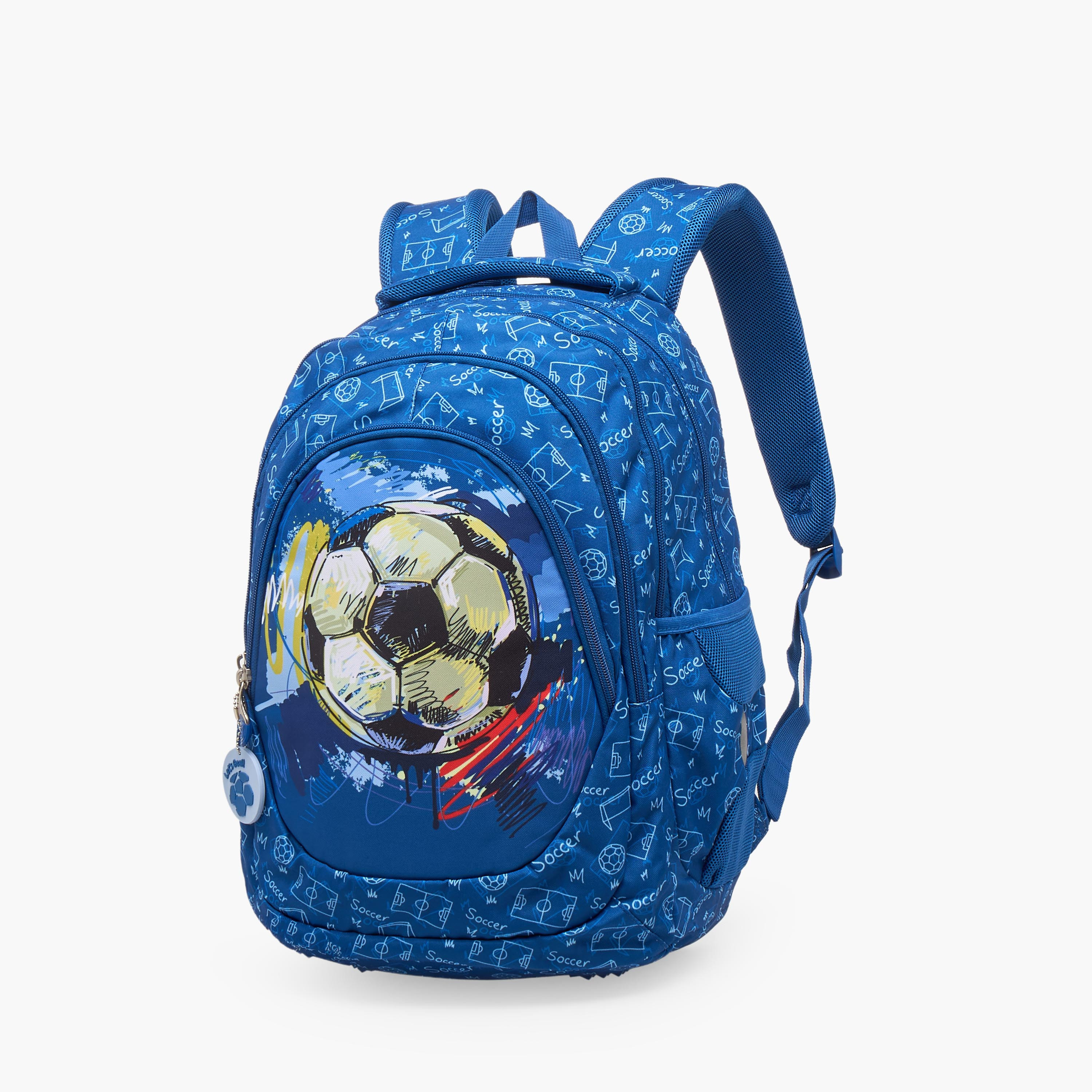 شنطة ظهر بطبعات كرة قدم وحمالات مبطنة للأولاد من 8 - 13 سنة من سانت رايت-school-bagsandbackpacks-backpacks-image-2