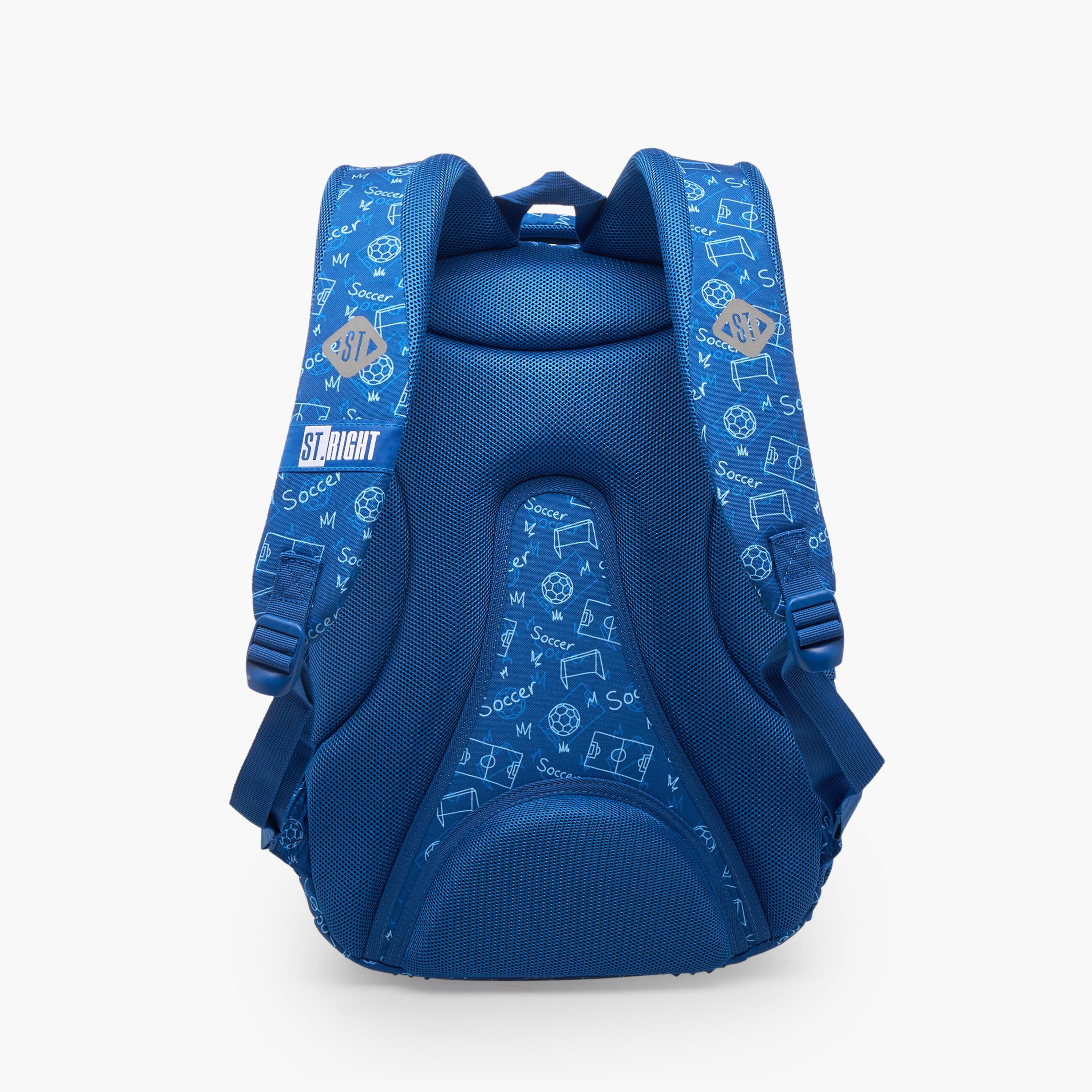 شنطة ظهر بطبعات كرة قدم وحمالات مبطنة للأولاد من 8 - 13 سنة من سانت رايت-school-bagsandbackpacks-backpacks-image-8