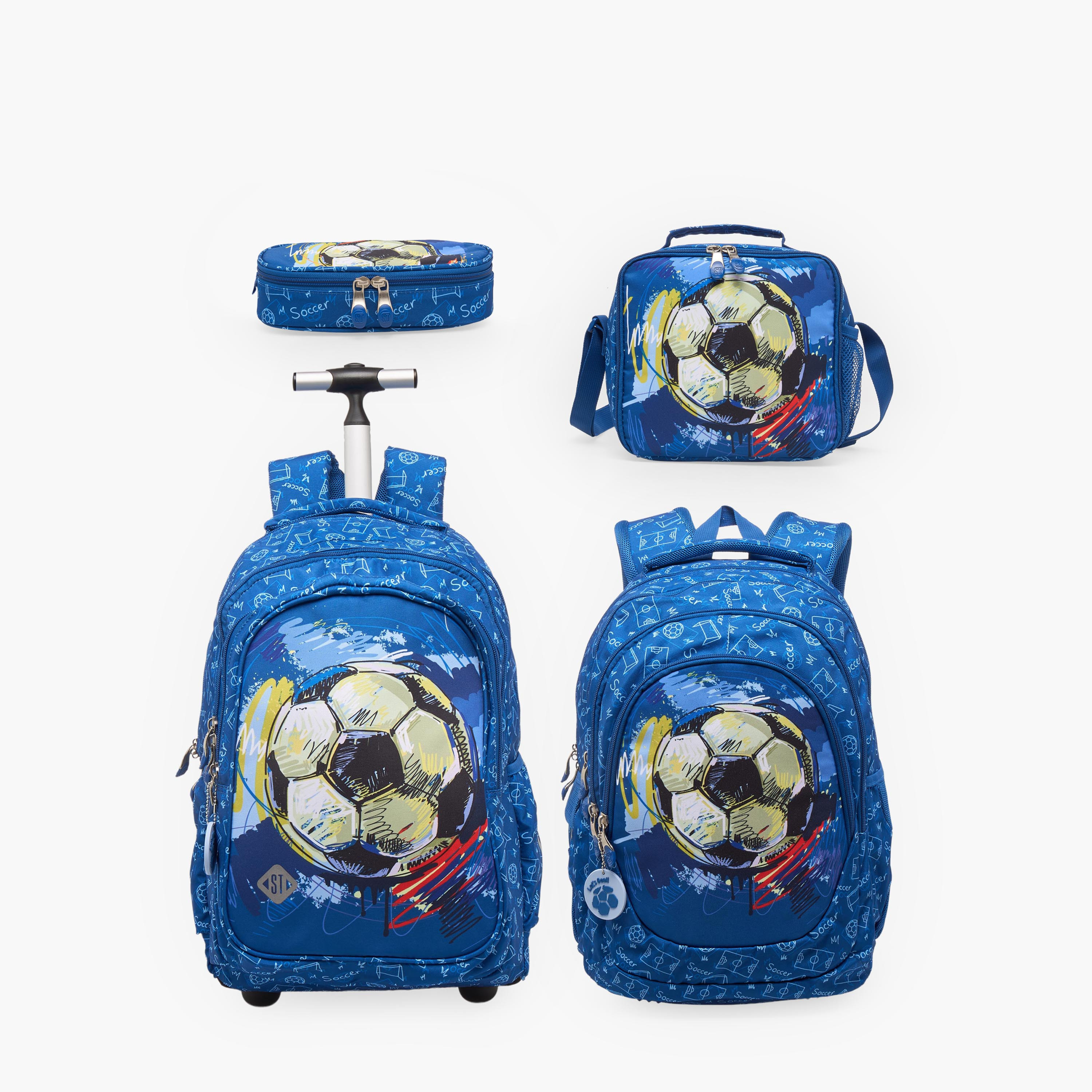 شنطة ظهر بطبعات كرة قدم وحمالات مبطنة للأولاد من 8 - 13 سنة من سانت رايت-school-bagsandbackpacks-backpacks-image-9