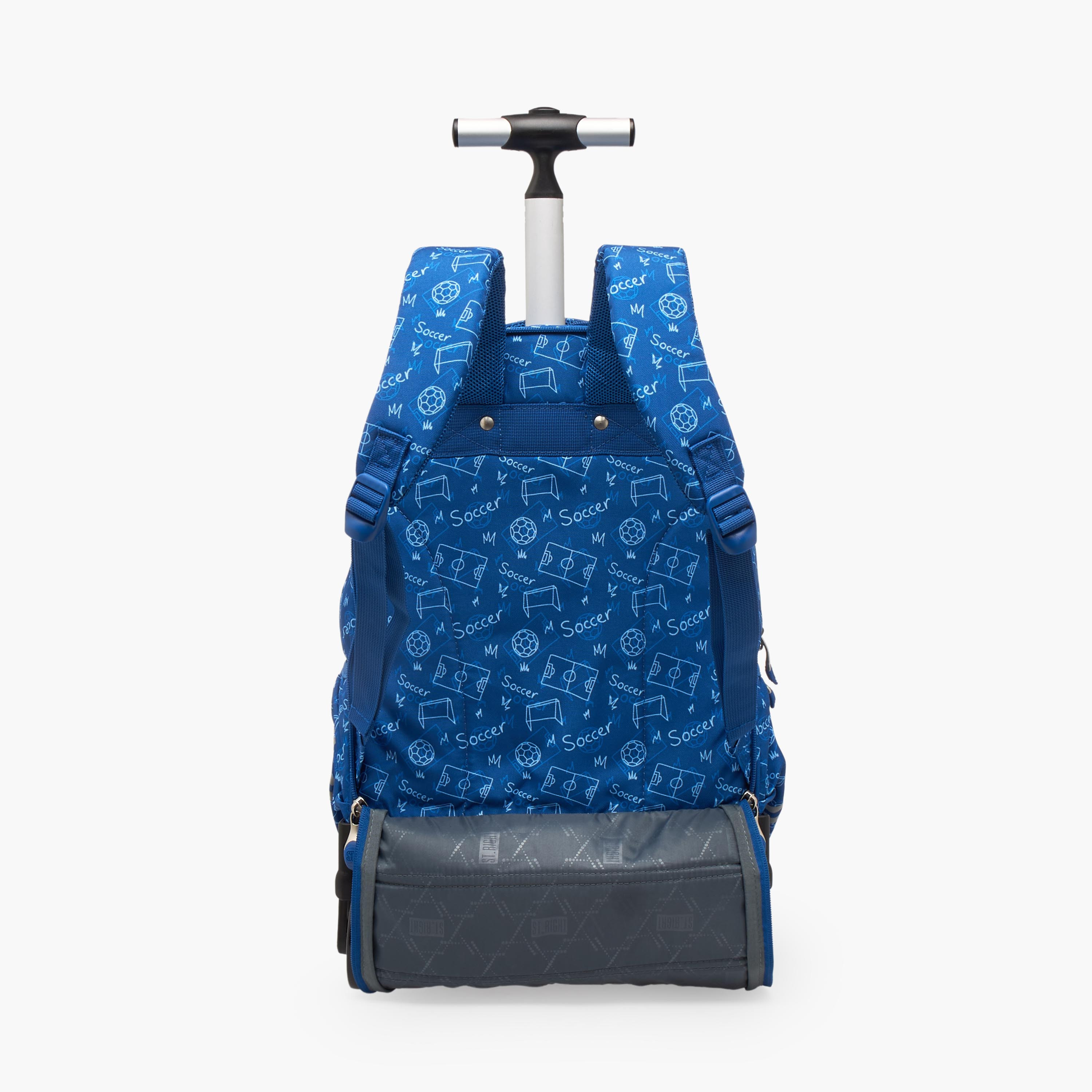 St.Right Football Print Trolley Backpack for Boys 8-13 Years with Retractable Handle - 18 inches-school-bagsandbackpacks-trolleybags-image-10