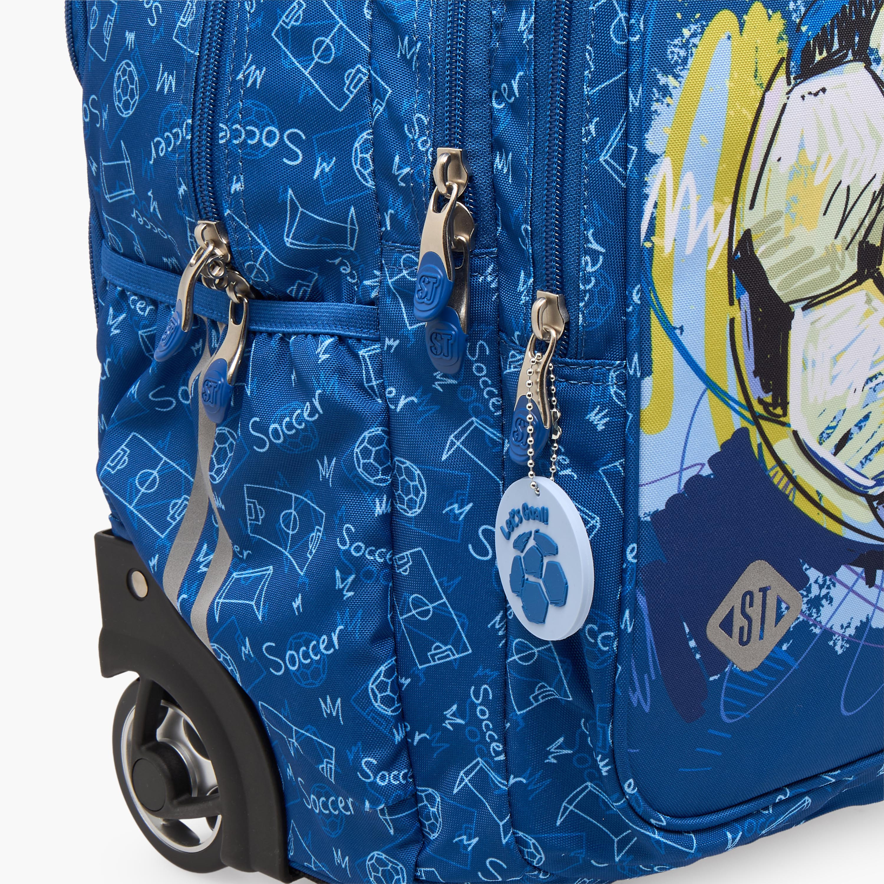 St.Right Football Print Trolley Backpack for Boys 8-13 Years with Retractable Handle - 18 inches-school-bagsandbackpacks-trolleybags-image-7
