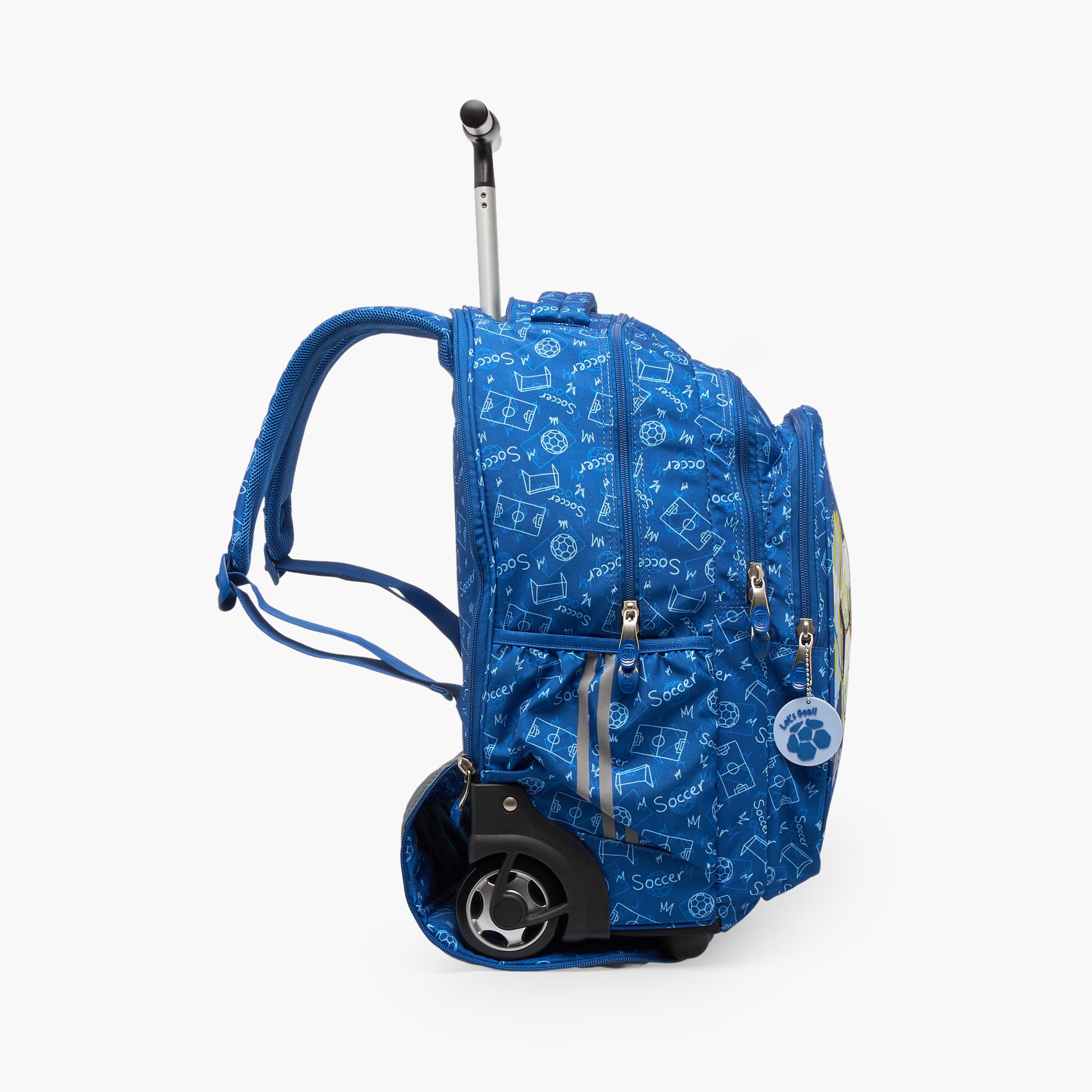 St.Right Football Print Trolley Backpack for Boys 8-13 Years with Retractable Handle - 18 inches-school-bagsandbackpacks-trolleybags-image-9