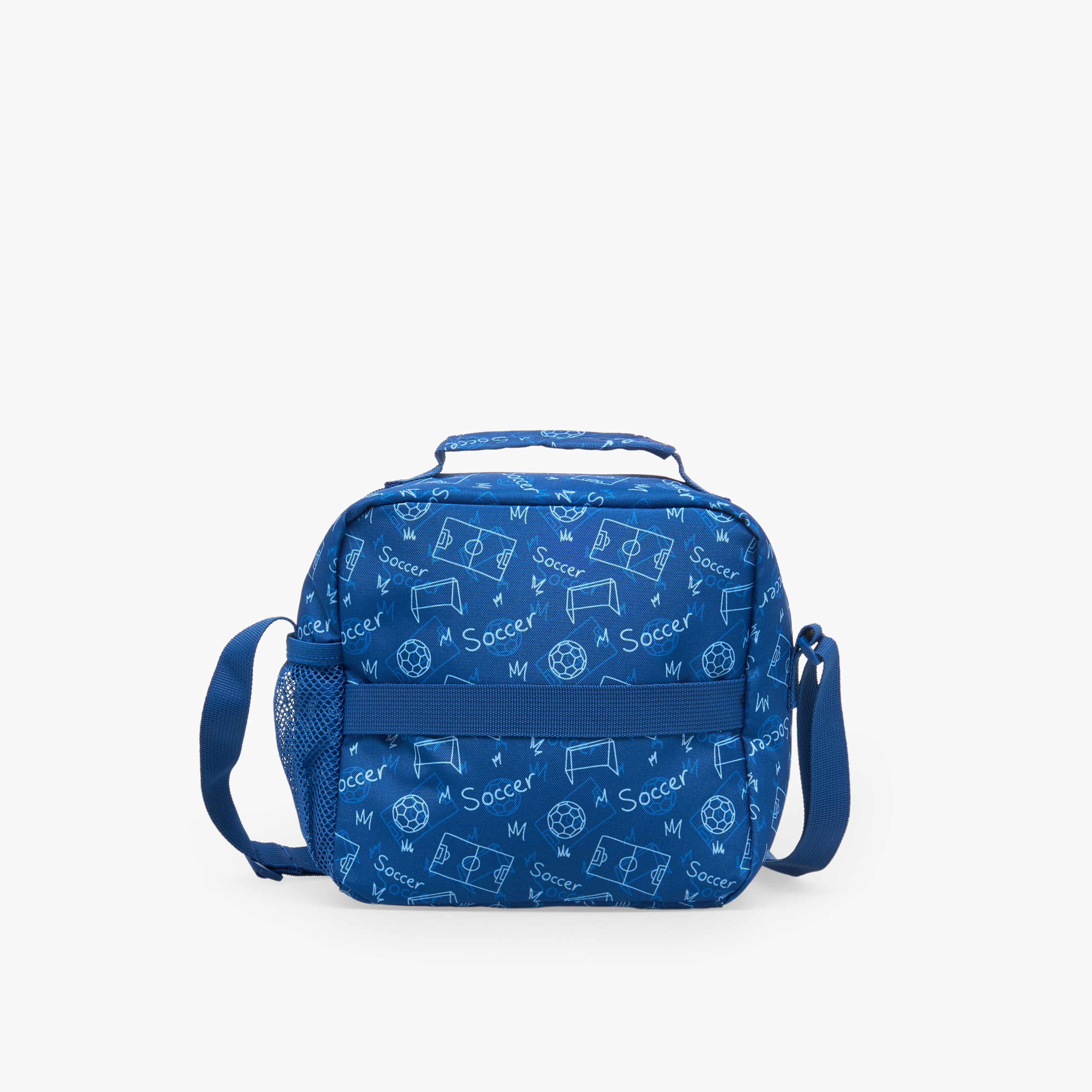 شنطة غداء بطبعات كرة القدم وحمالات قابلة للتعديل للأولاد من 8 - 13 سنة من سانت رايت-school-lunchessentials-lunchbags-image-6
