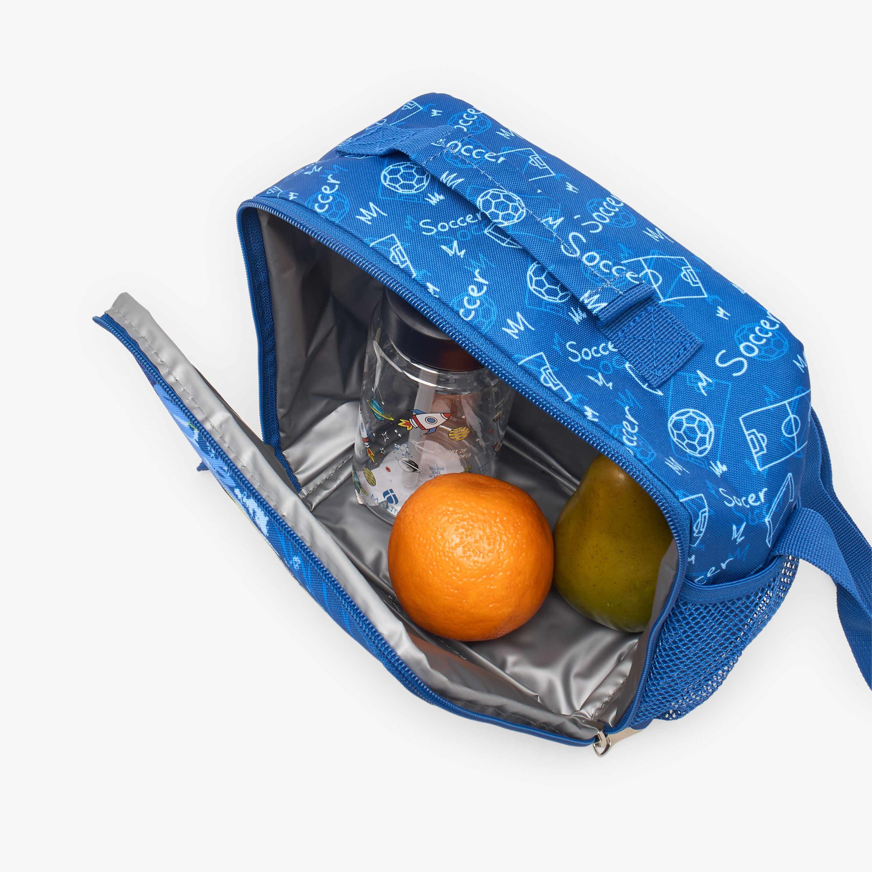 شنطة غداء بطبعات كرة القدم وحمالات قابلة للتعديل للأولاد من 8 - 13 سنة من سانت رايت-school-lunchessentials-lunchbags-image-7