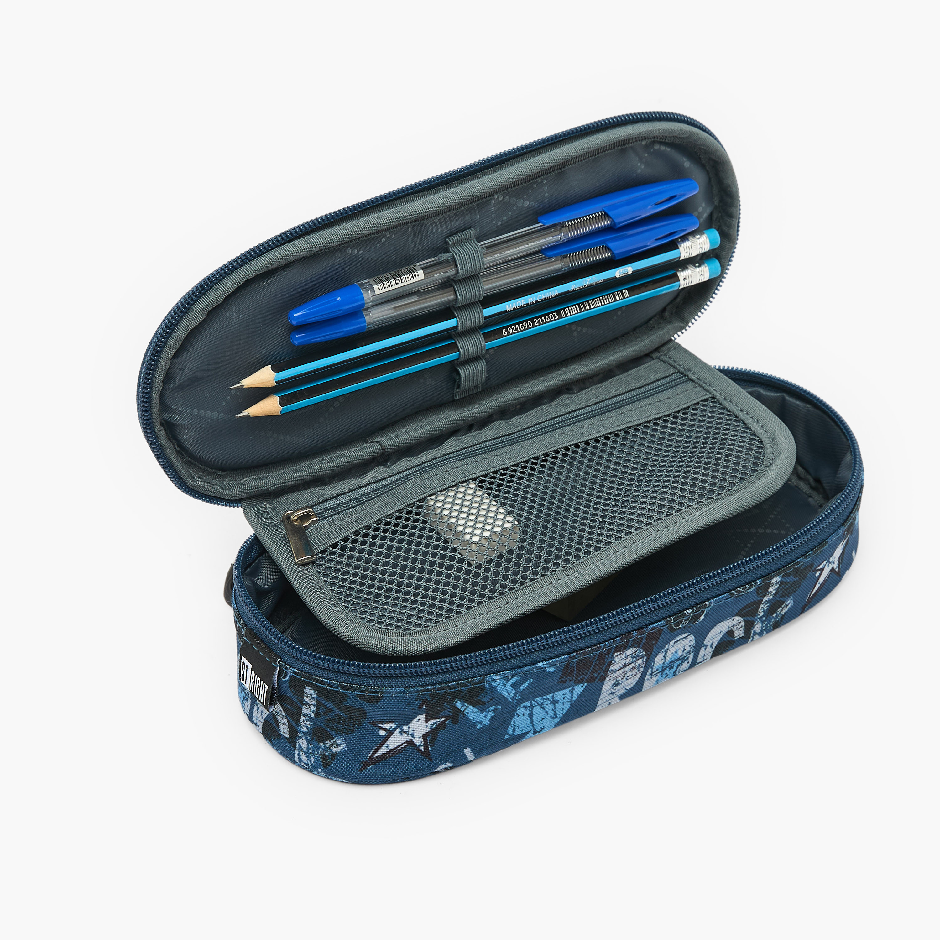 مقلمة بطبعات جرافيتي وسحاب إغلاق من أس تي رايت-school-stationery-pencilcases-image-6