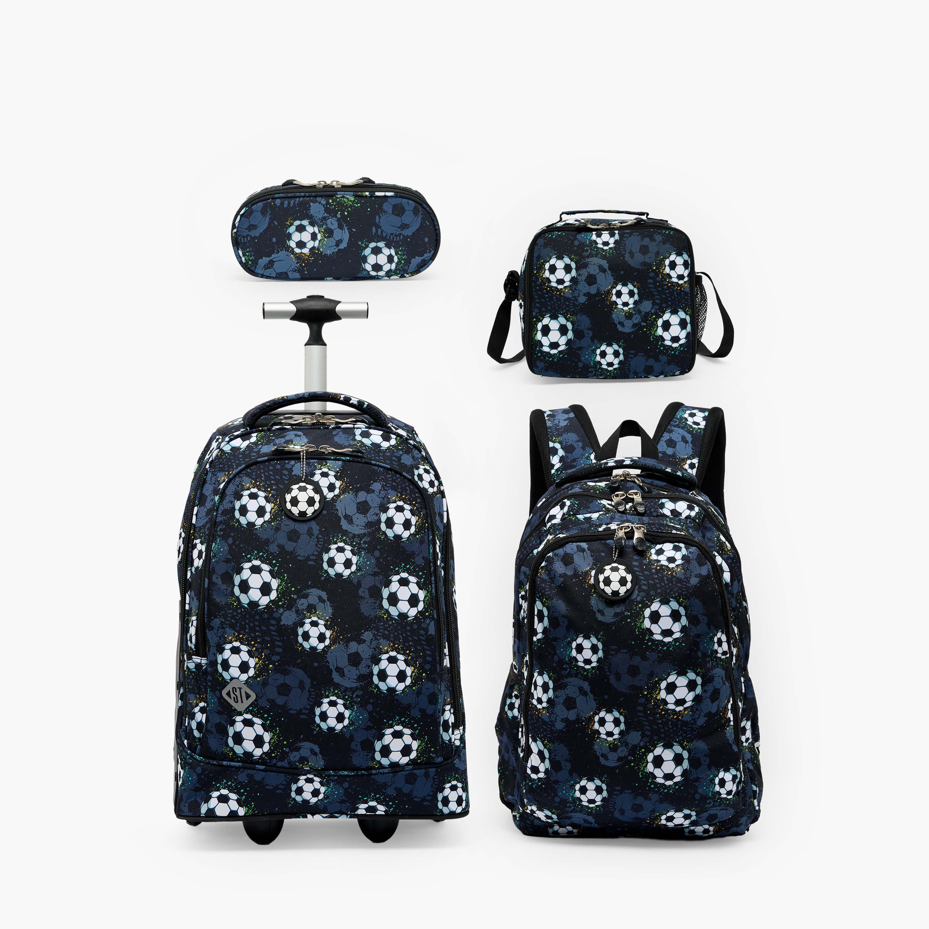 مقلمة بطبعات كرة القدم وبسحاب من سانت رايت-school-stationery-pencilcases-image-6